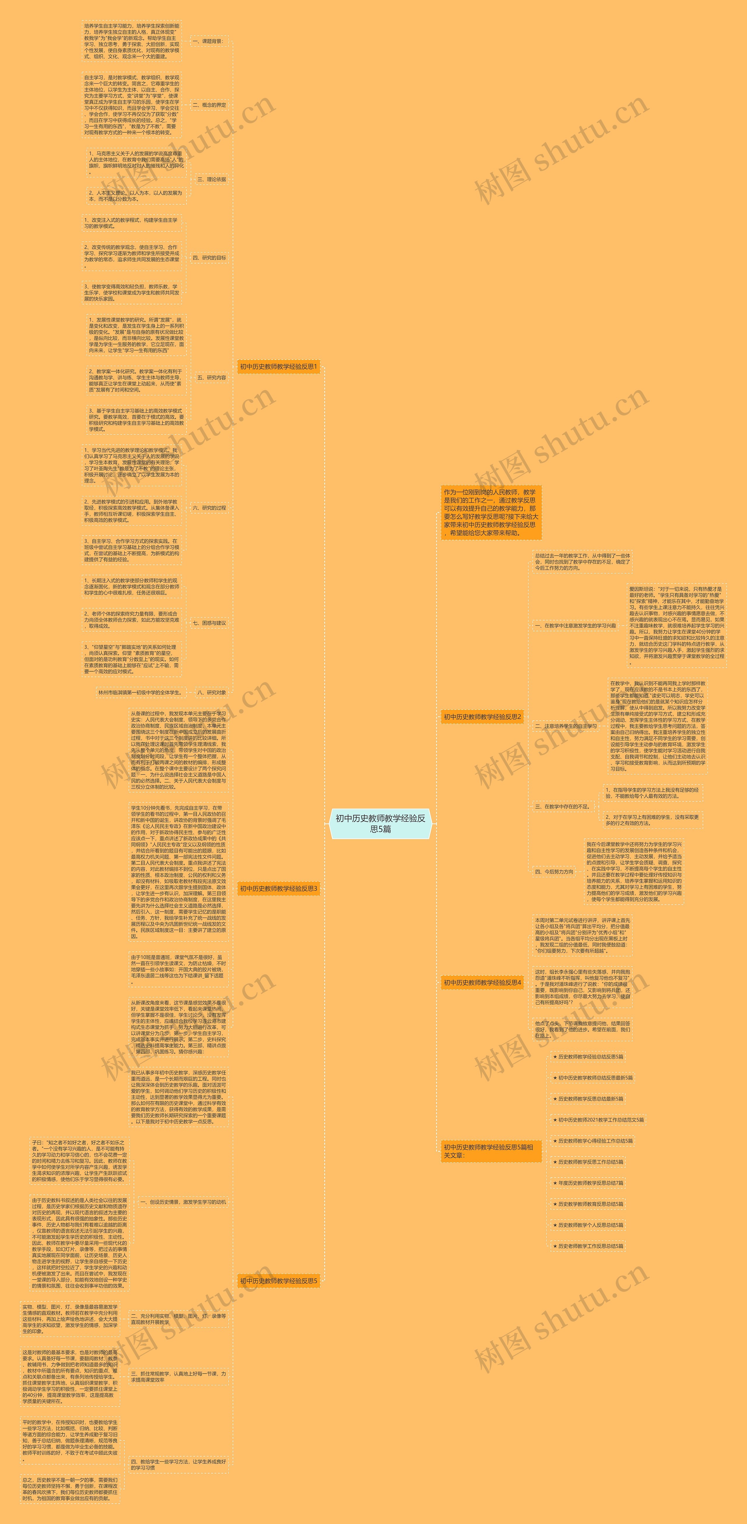 初中历史教师教学经验反思5篇思维导图