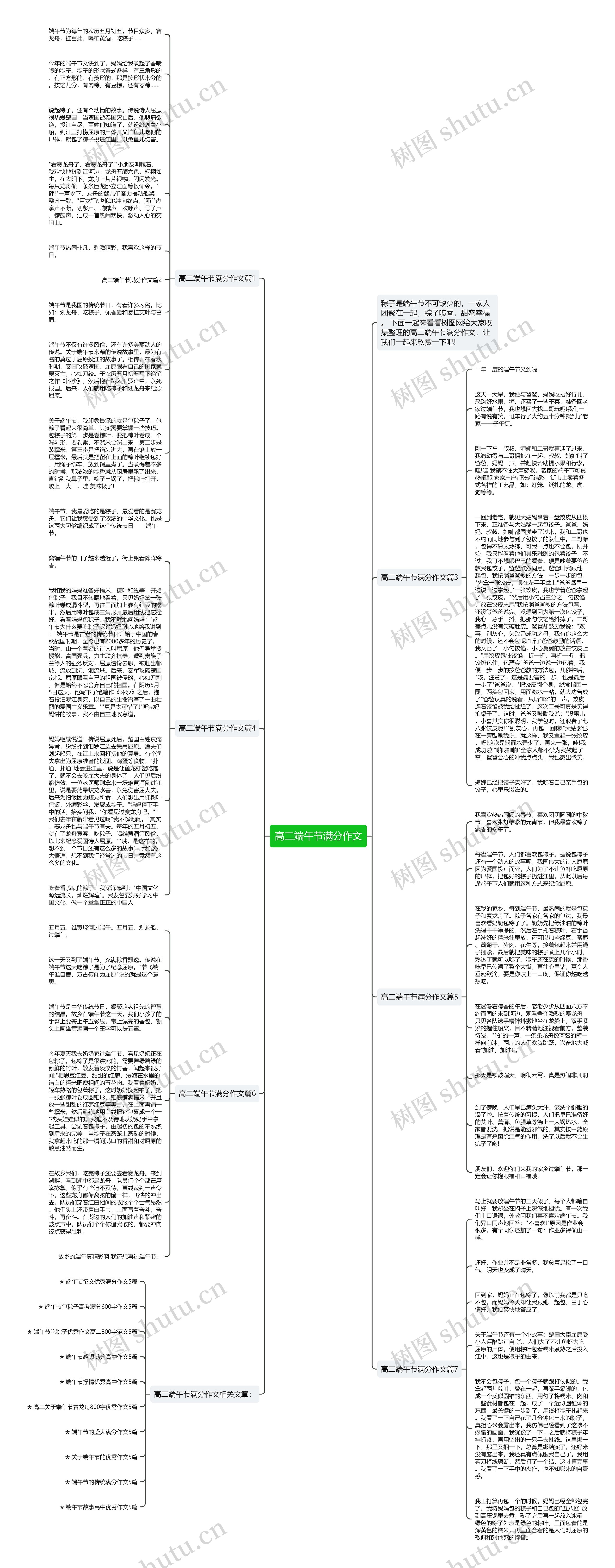高二端午节满分作文思维导图