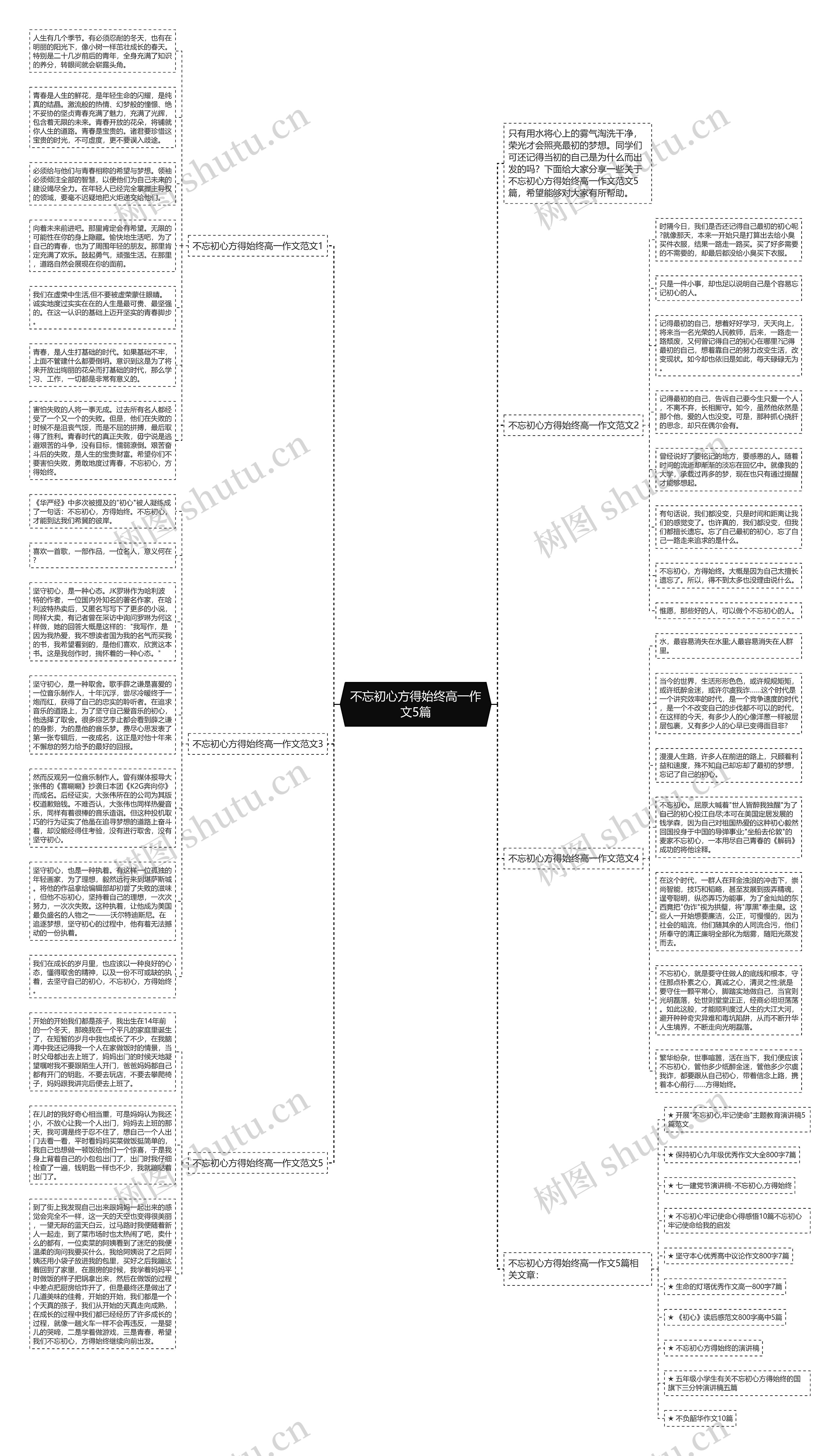 不忘初心方得始终高一作文5篇思维导图