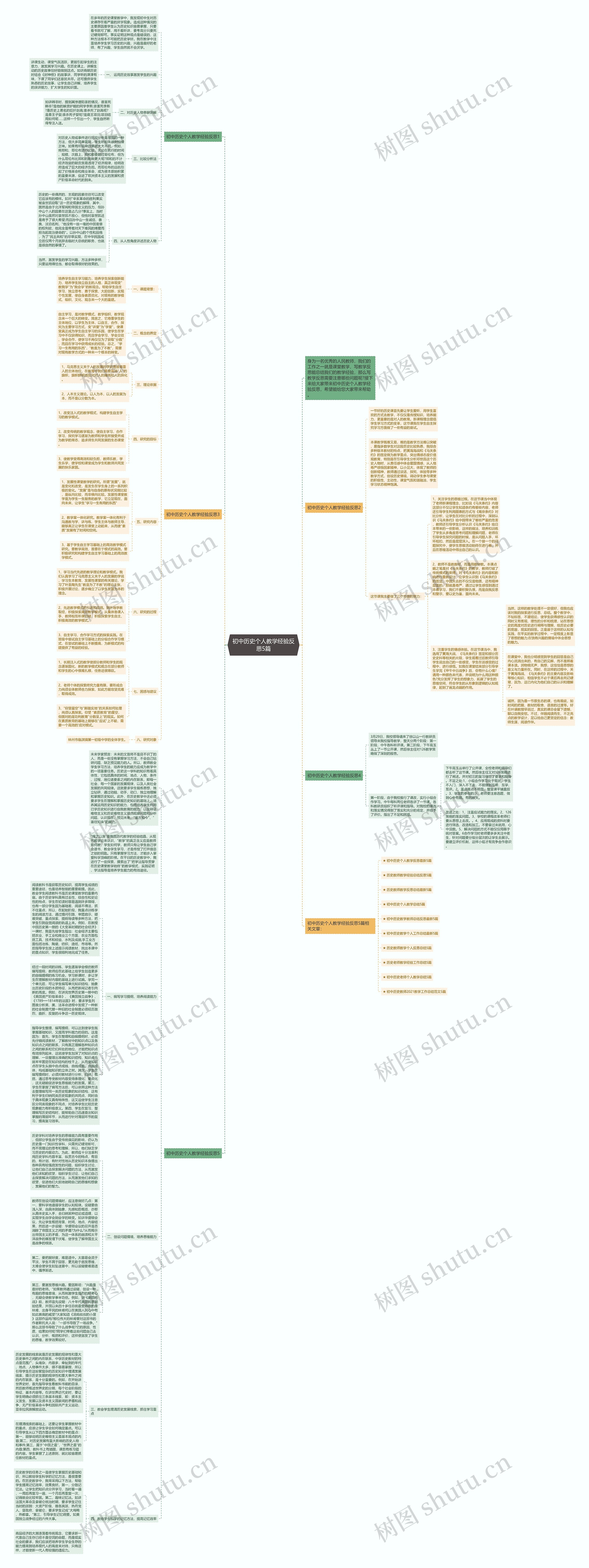 初中历史个人教学经验反思5篇思维导图