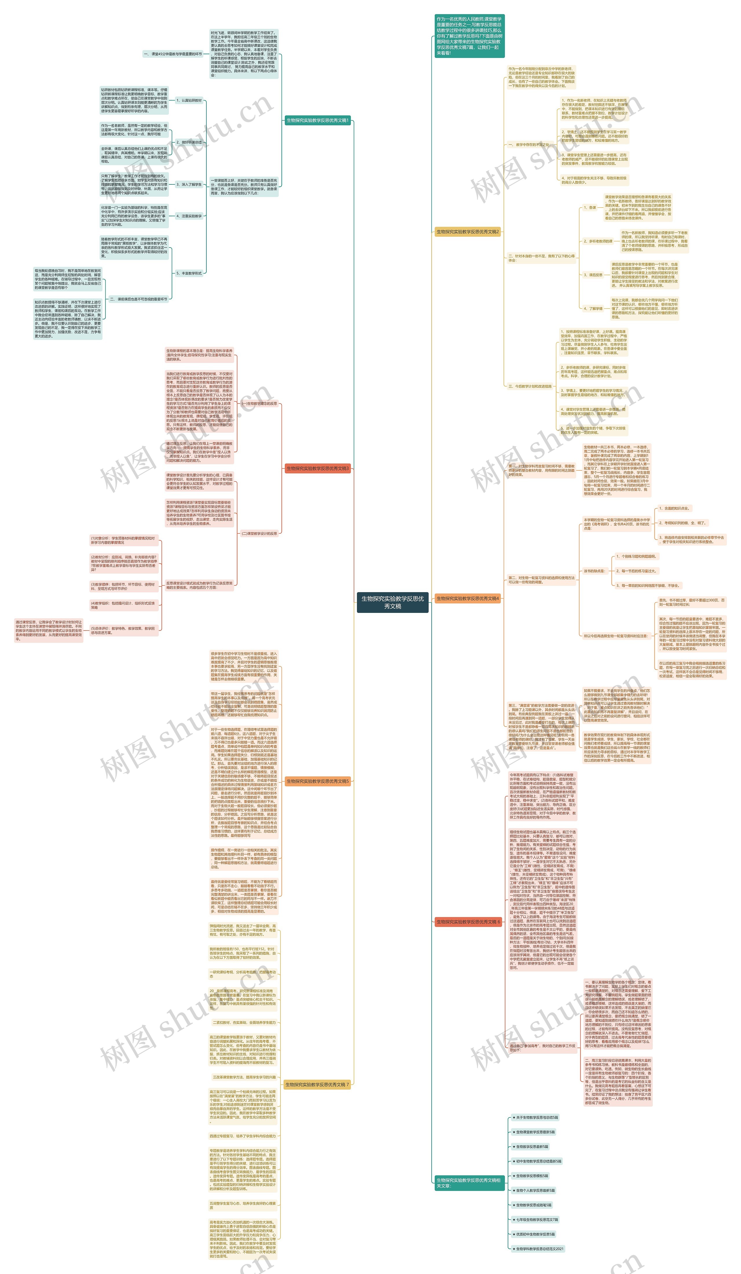 生物探究实验教学反思优秀文稿思维导图
