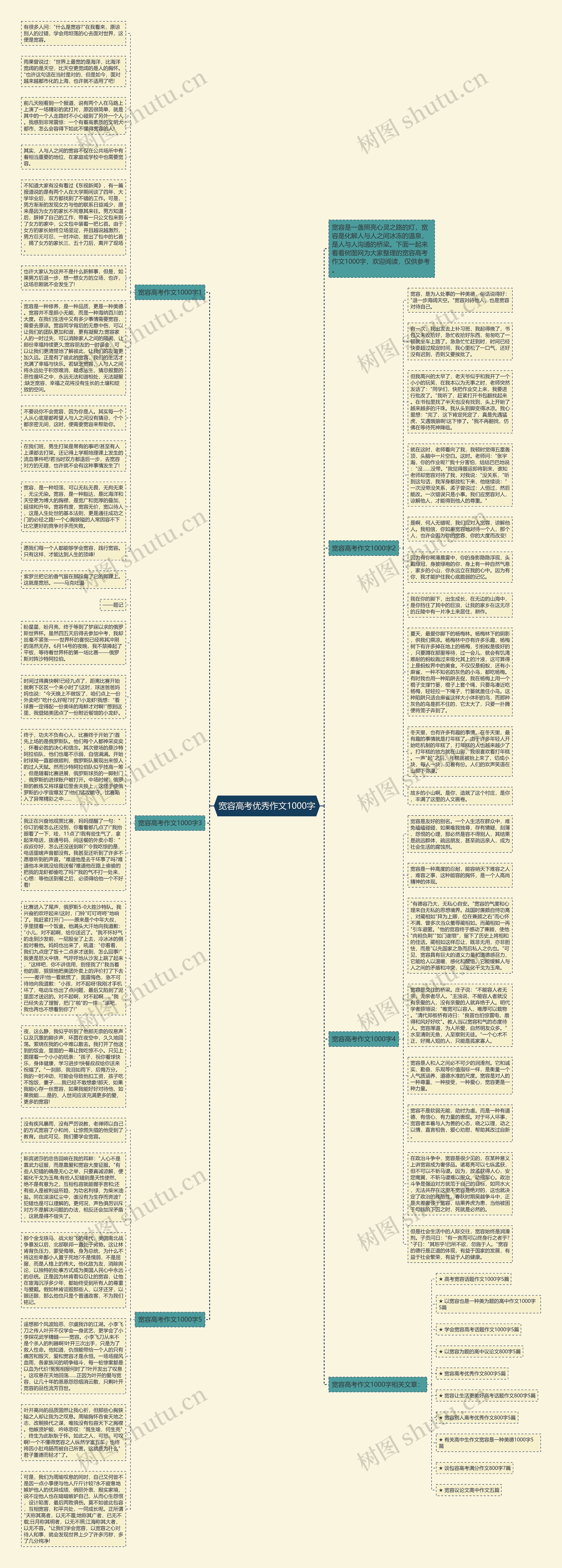 宽容高考优秀作文1000字思维导图