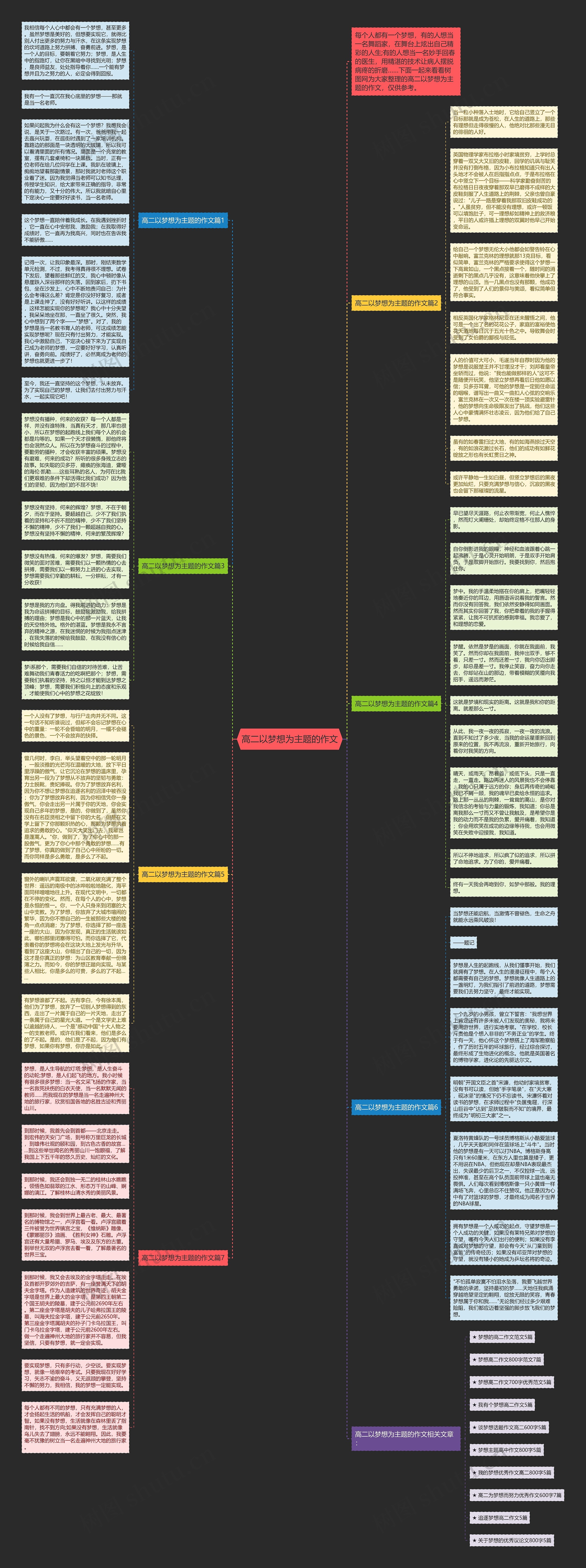 高二以梦想为主题的作文思维导图