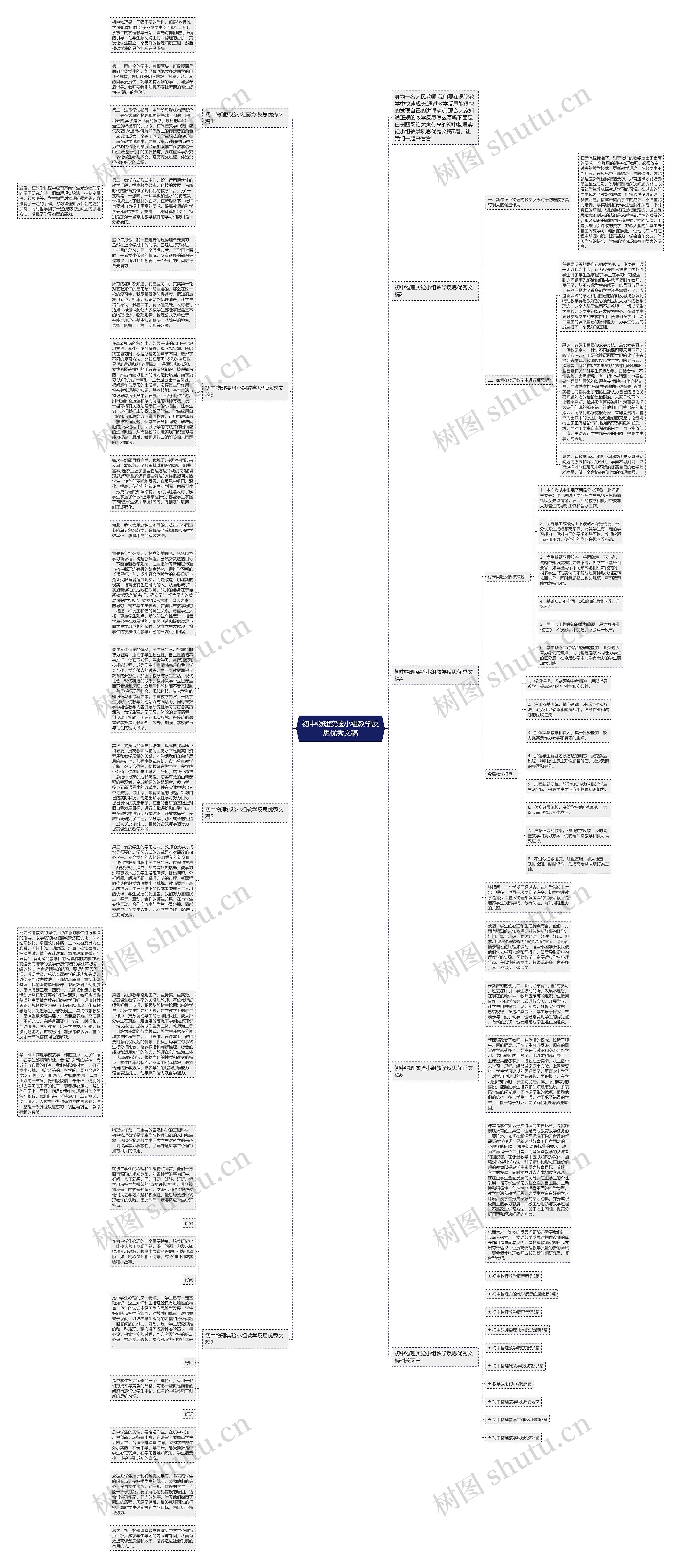 初中物理实验小组教学反思优秀文稿思维导图