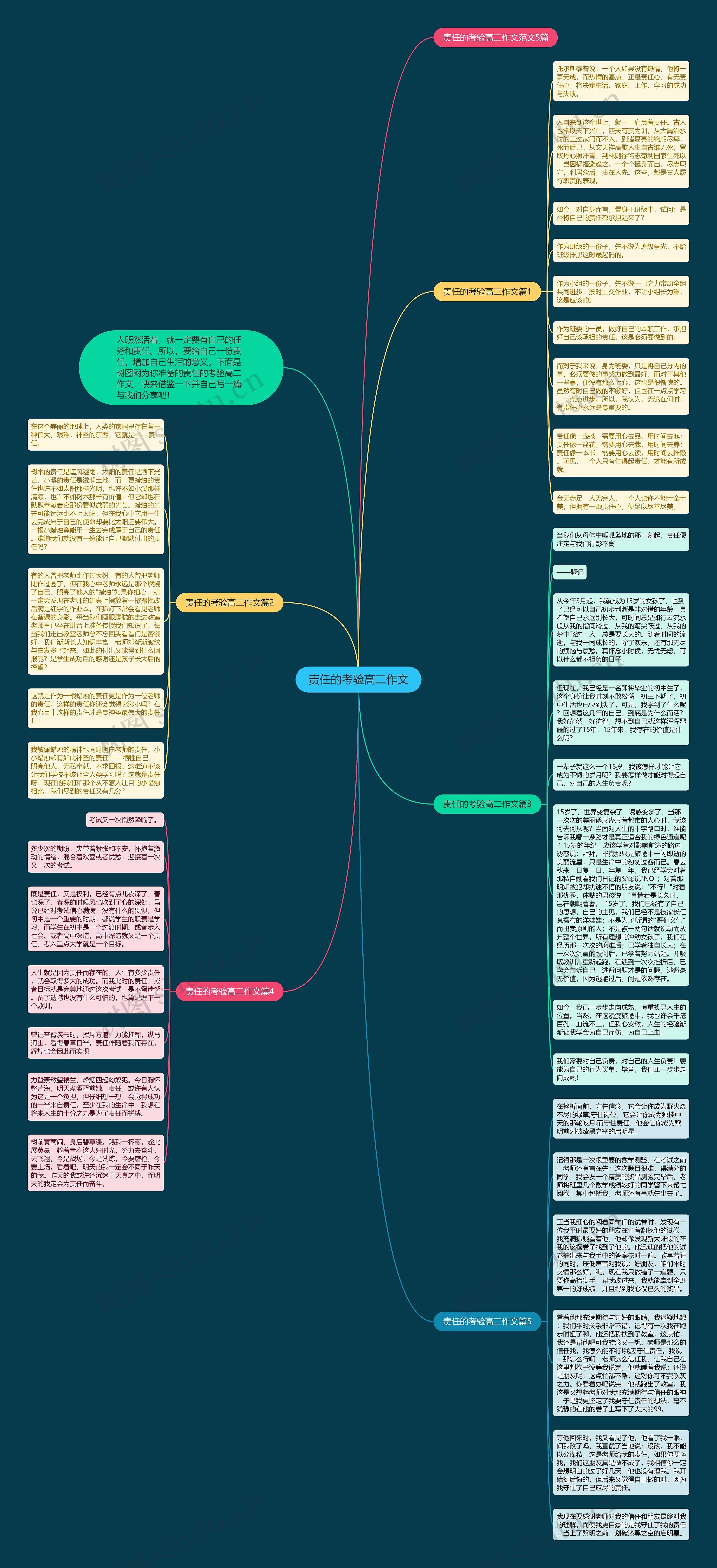 责任的考验高二作文思维导图