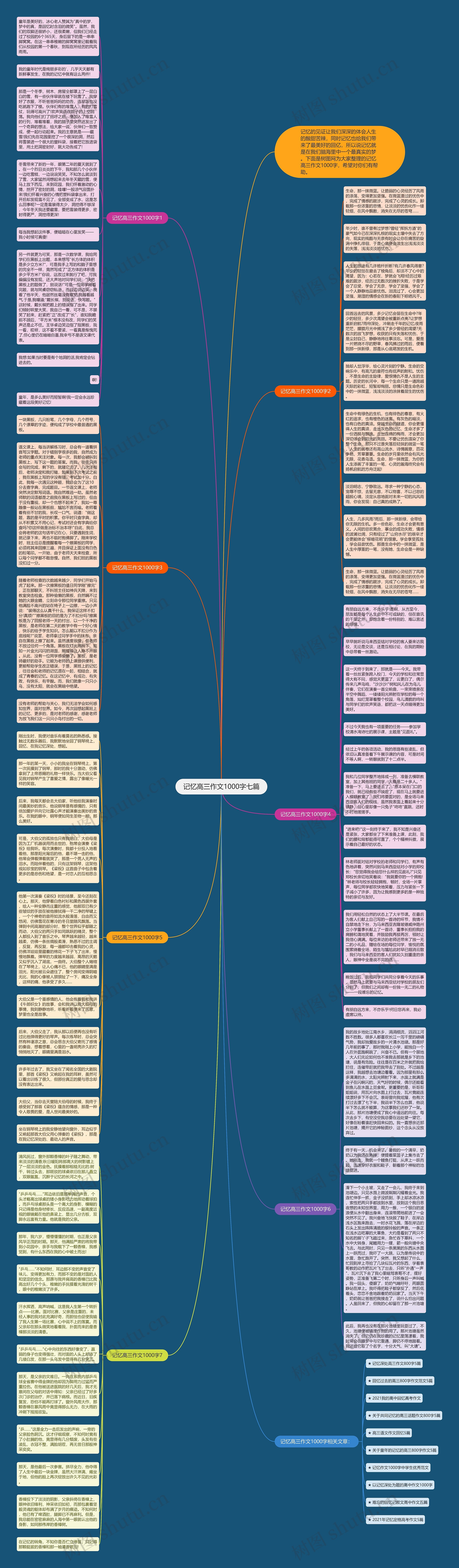 记忆高三作文1000字七篇思维导图