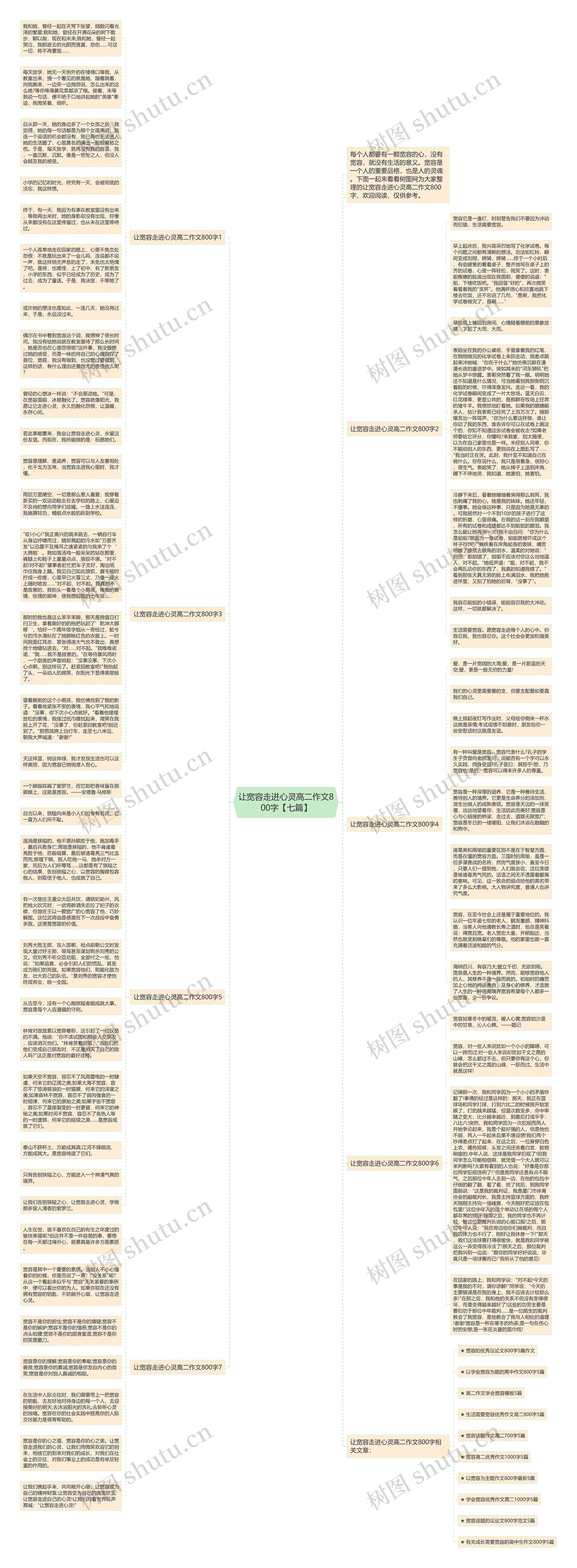 让宽容走进心灵高二作文800字【七篇】思维导图