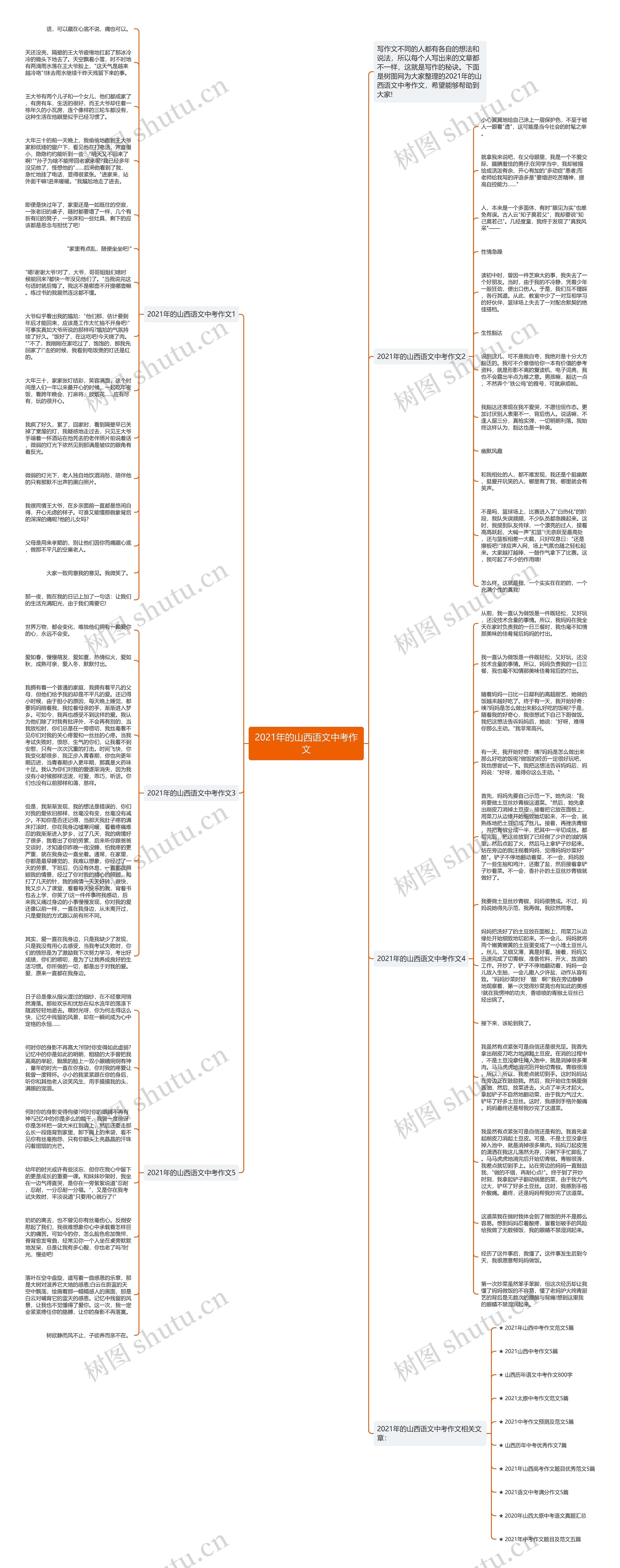 2021年的山西语文中考作文思维导图