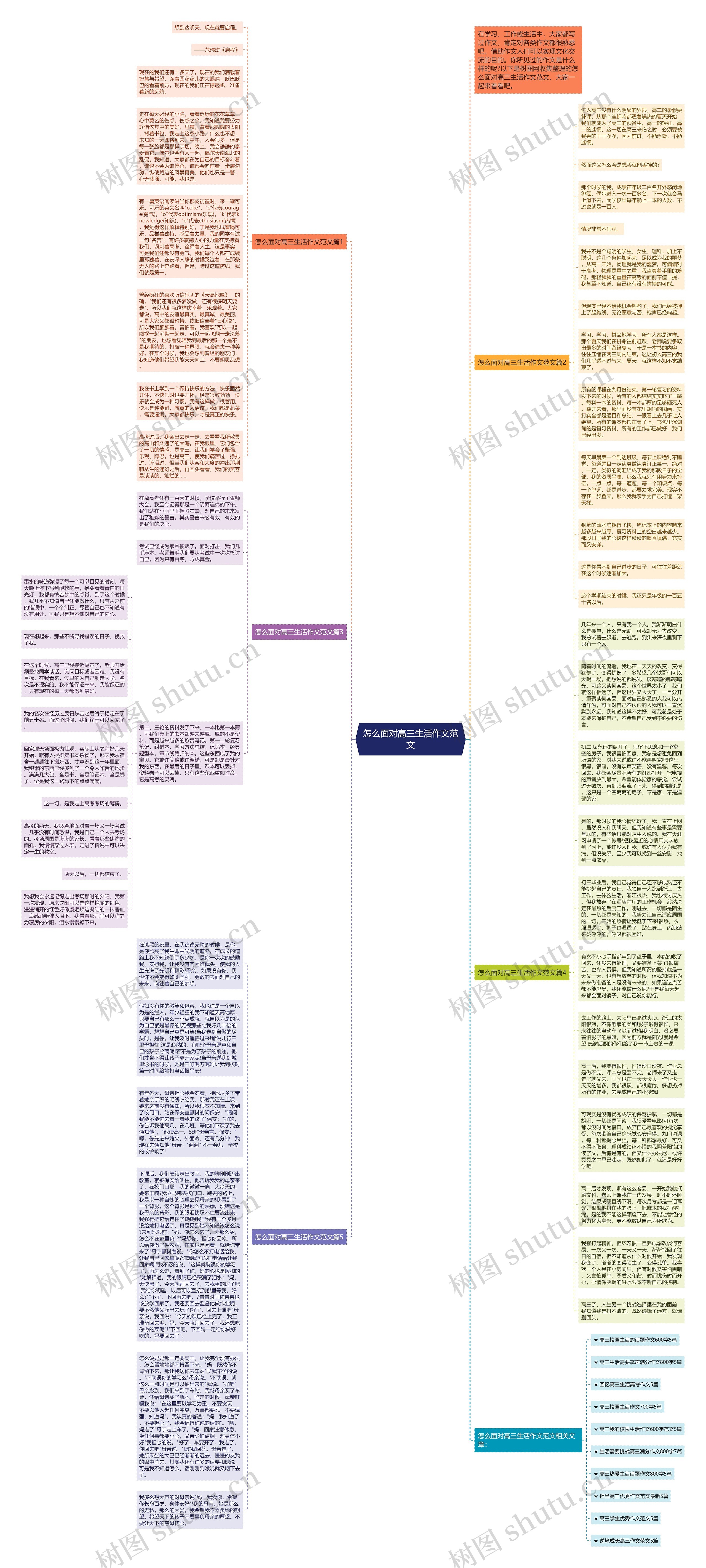 怎么面对高三生活作文范文思维导图
