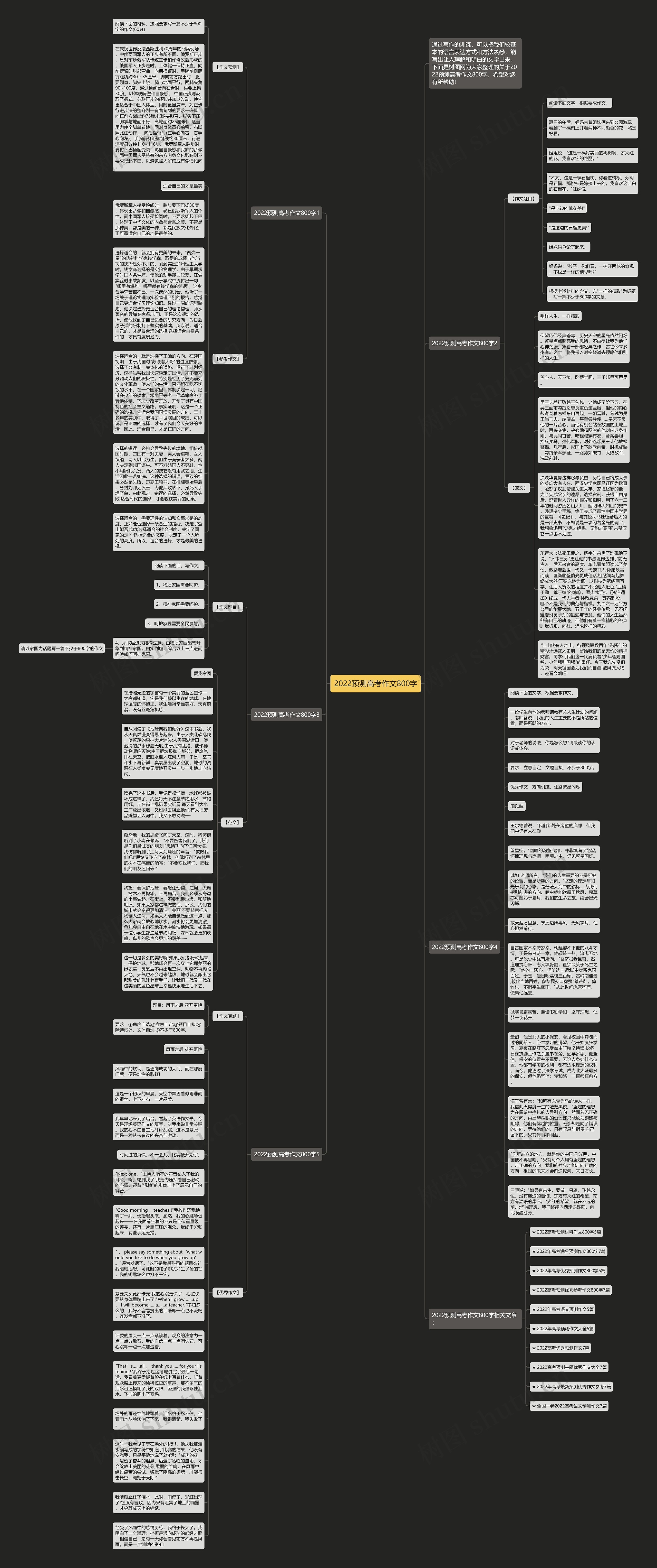 2022预测高考作文800字思维导图