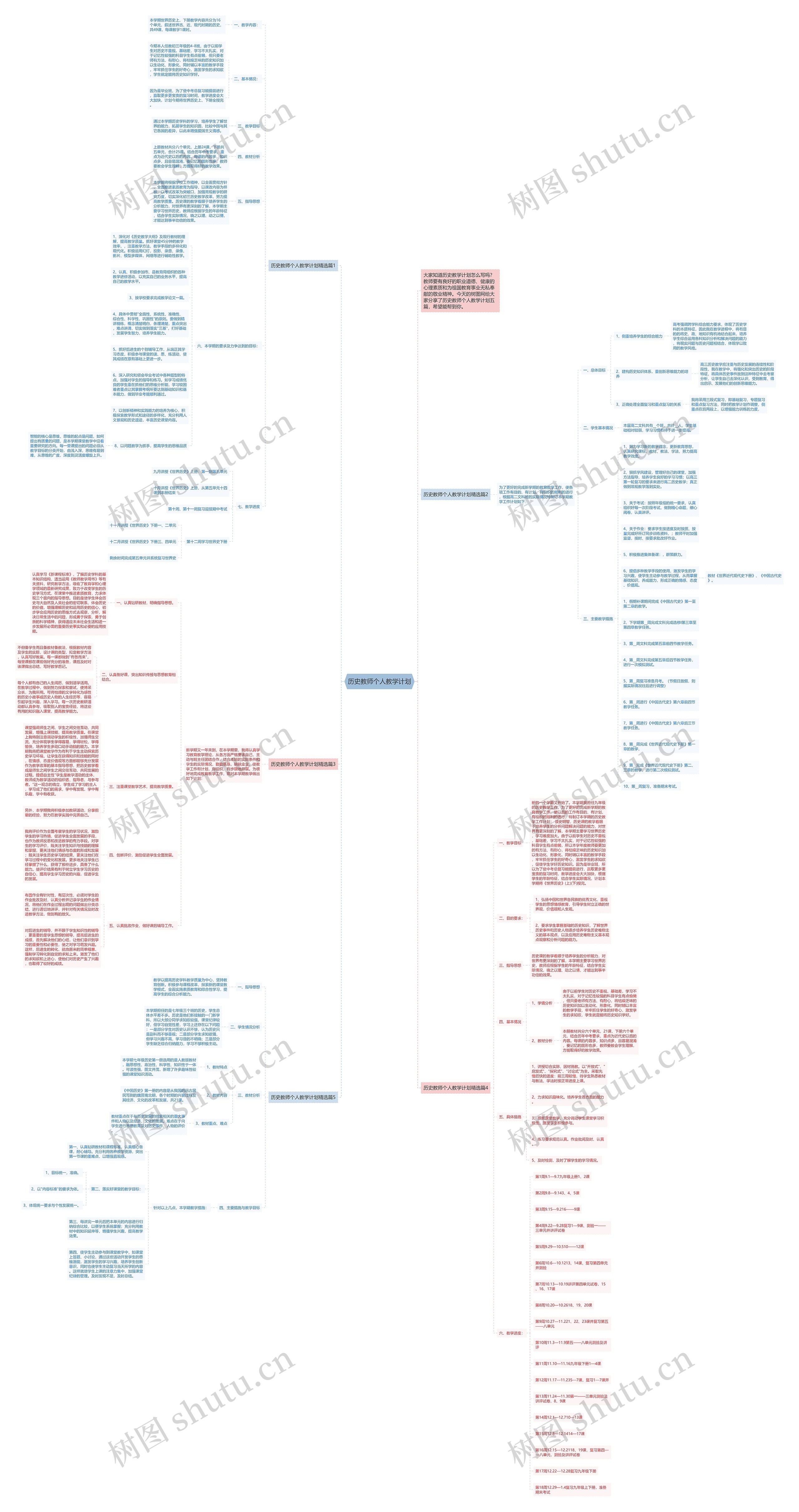 历史教师个人教学计划思维导图