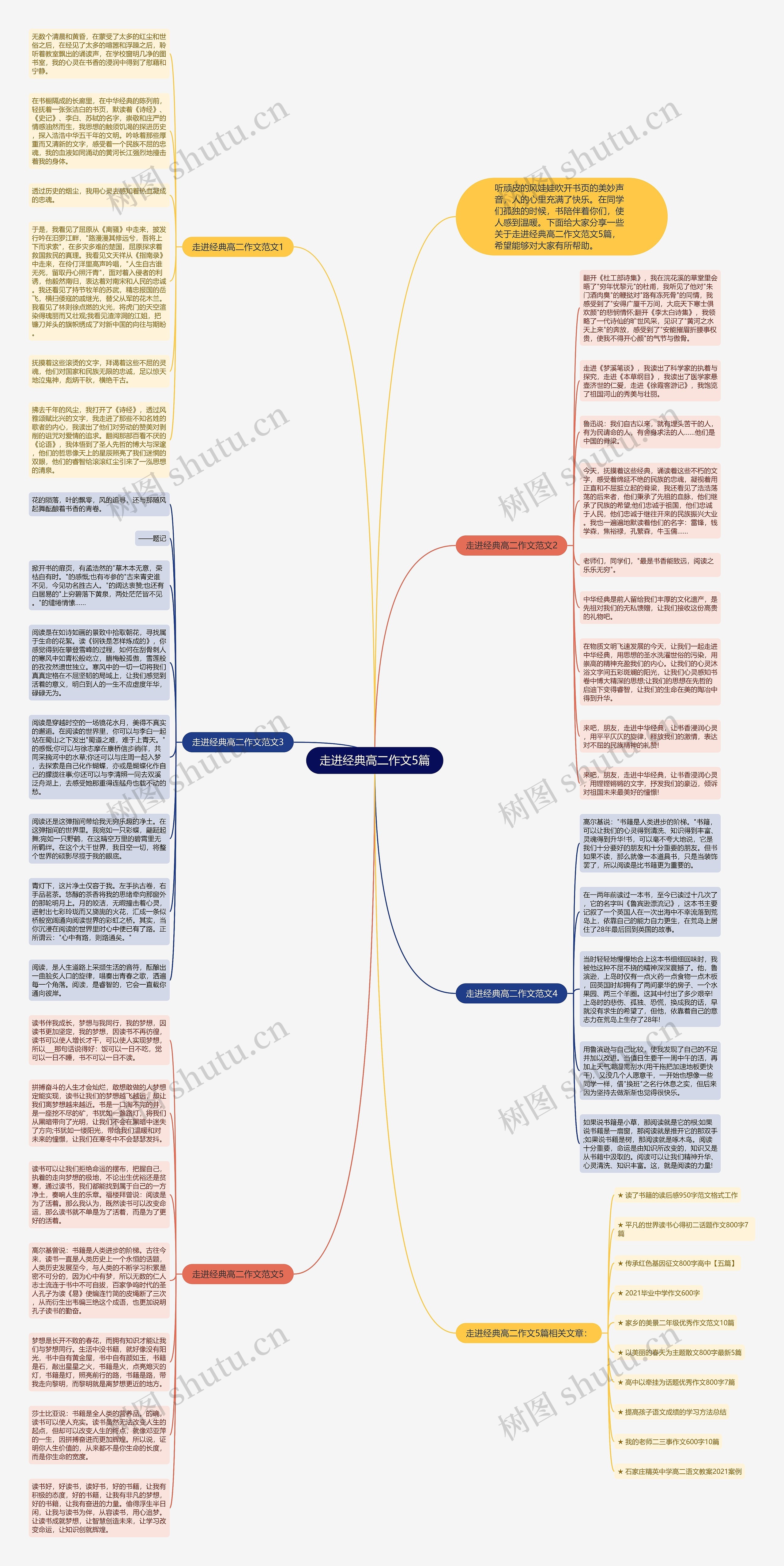 走进经典高二作文5篇思维导图