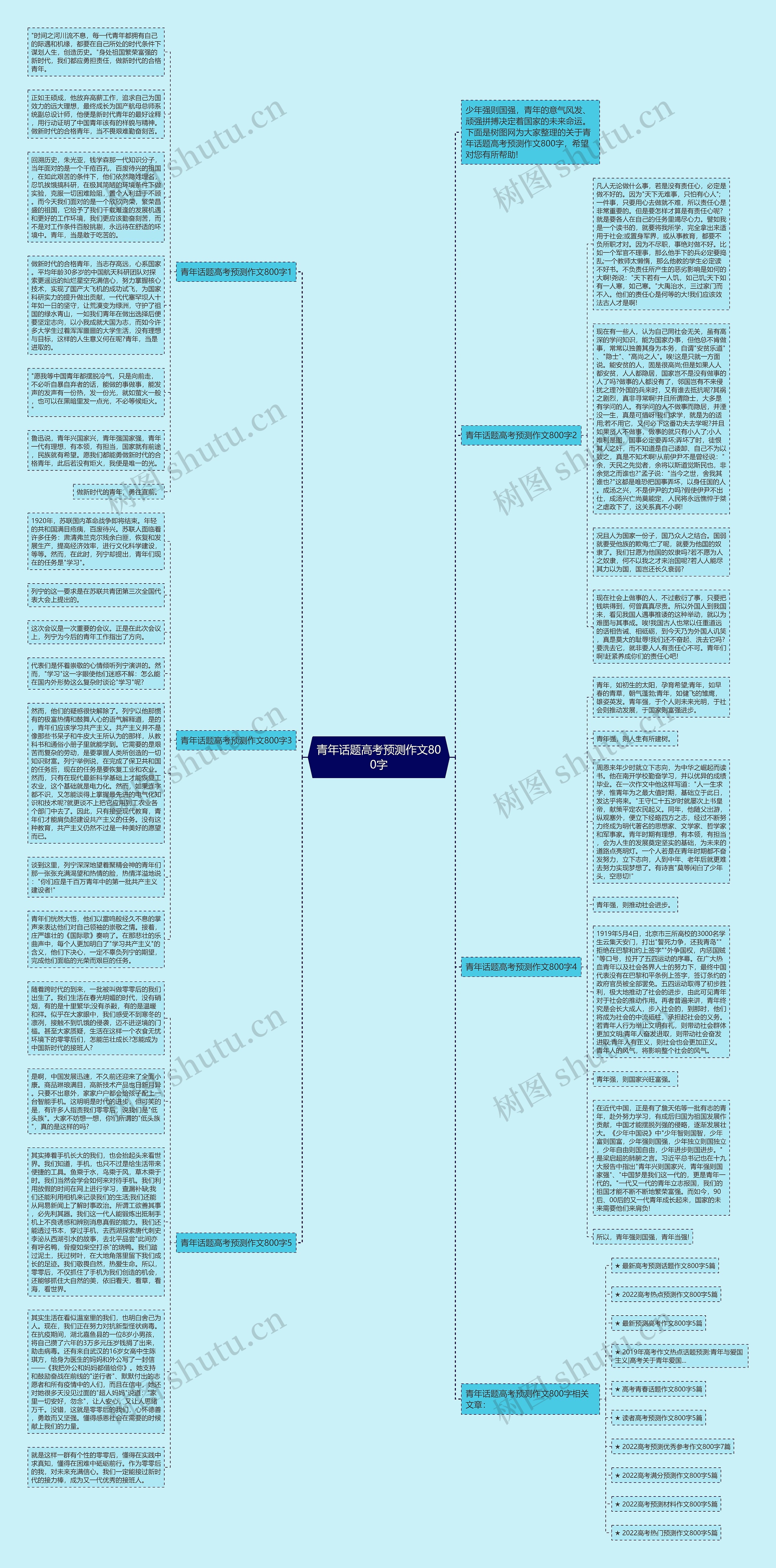 青年话题高考预测作文800字思维导图