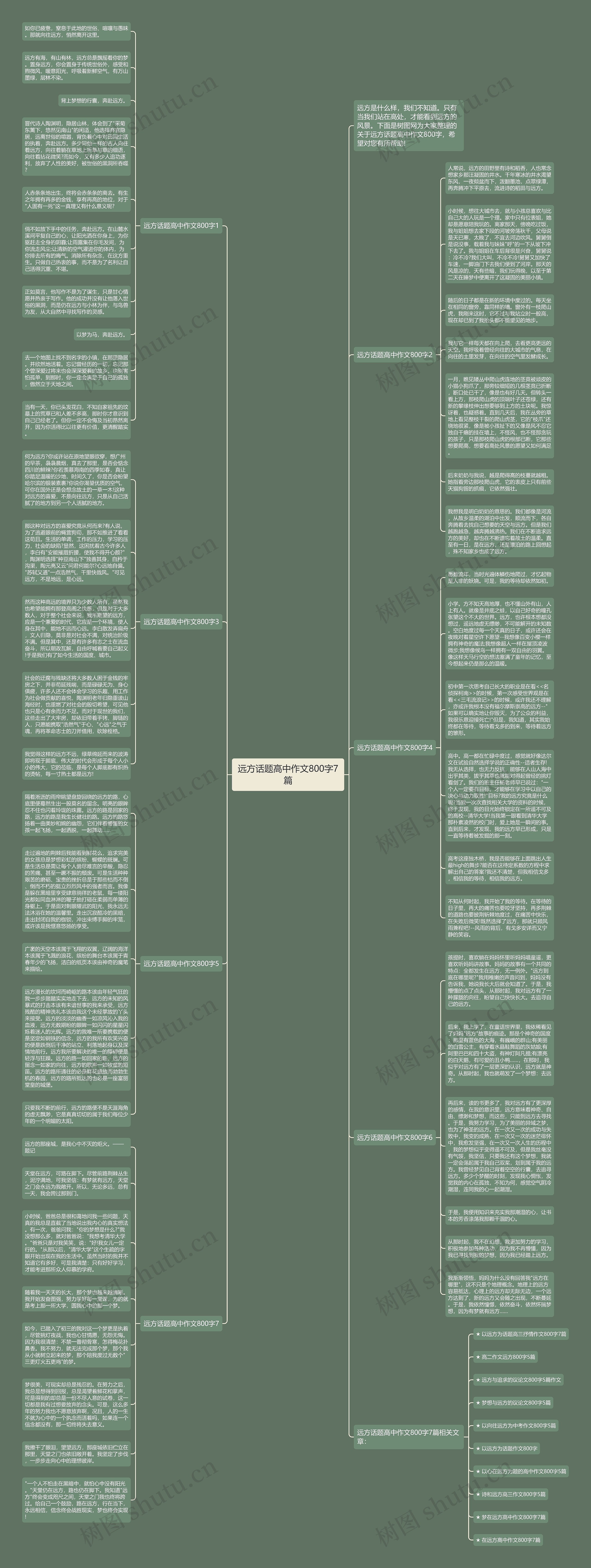 远方话题高中作文800字7篇思维导图