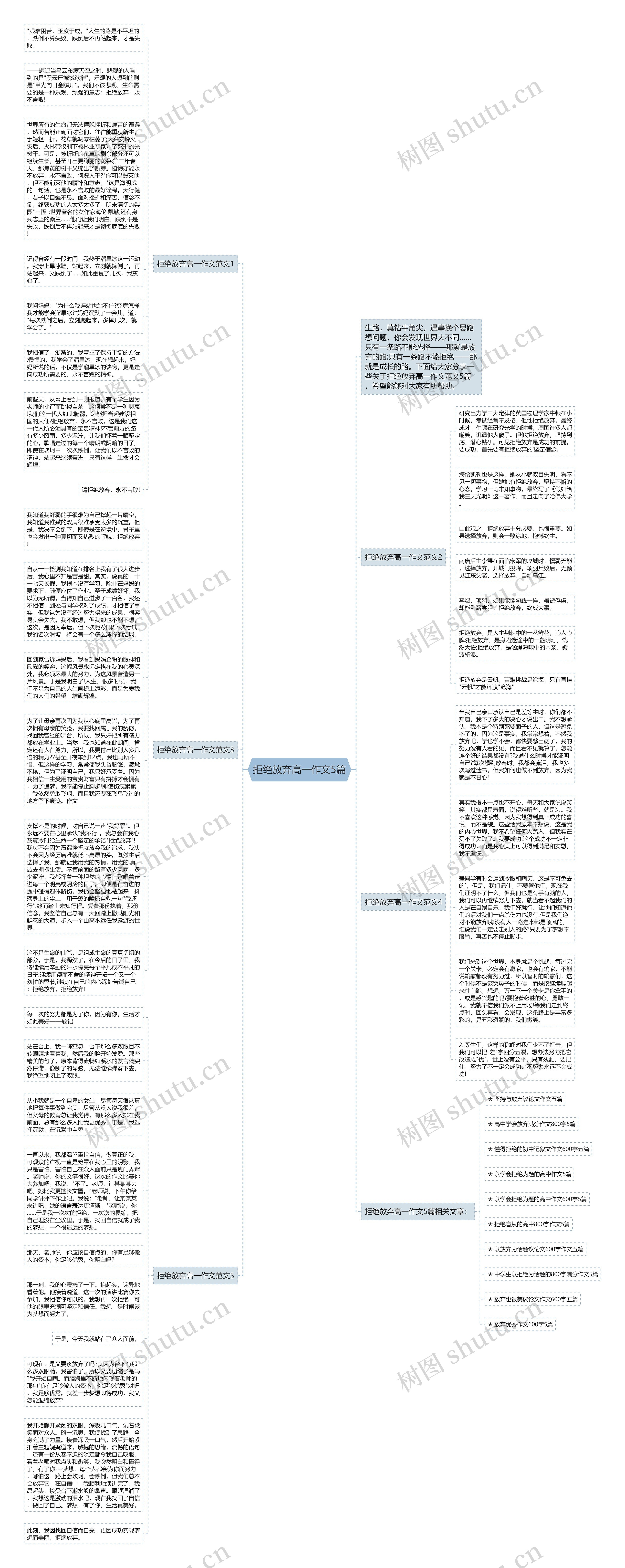 拒绝放弃高一作文5篇思维导图