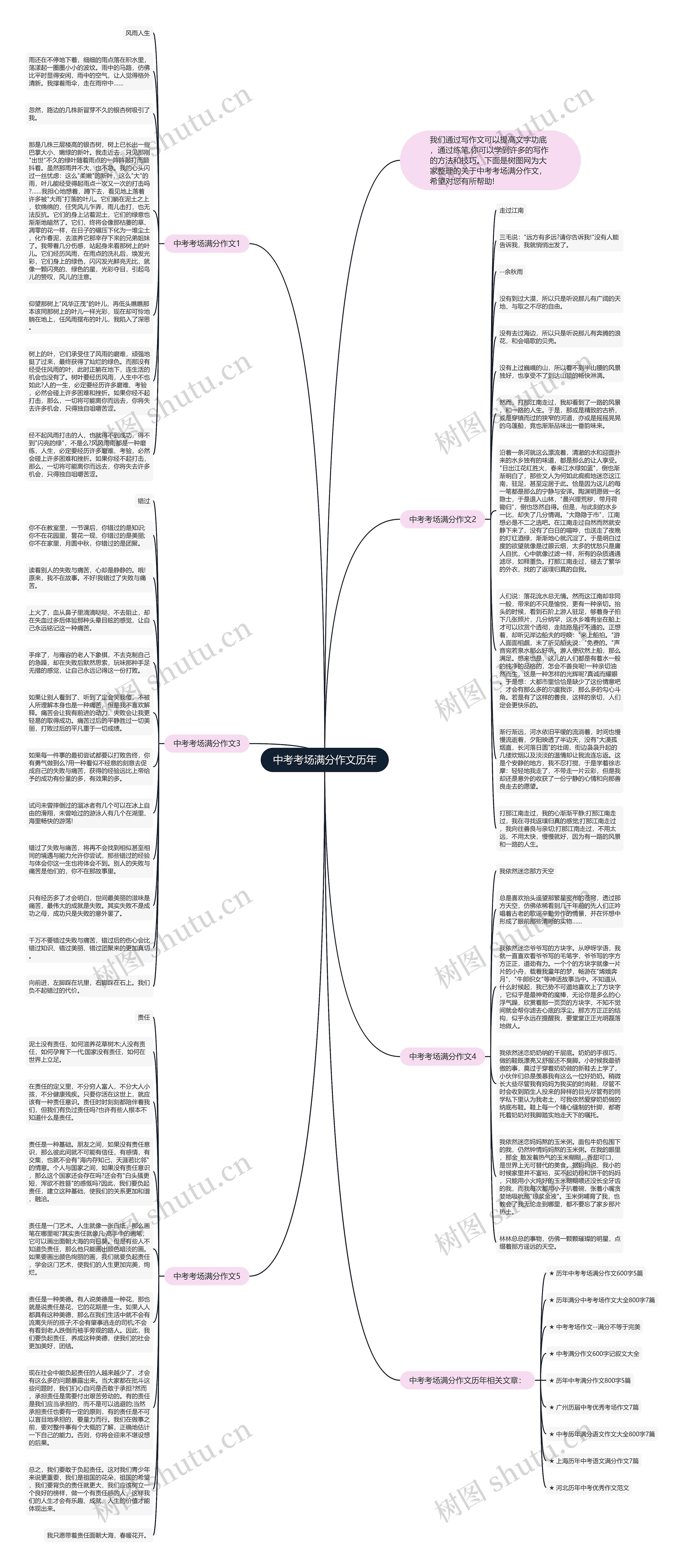 中考考场满分作文历年思维导图
