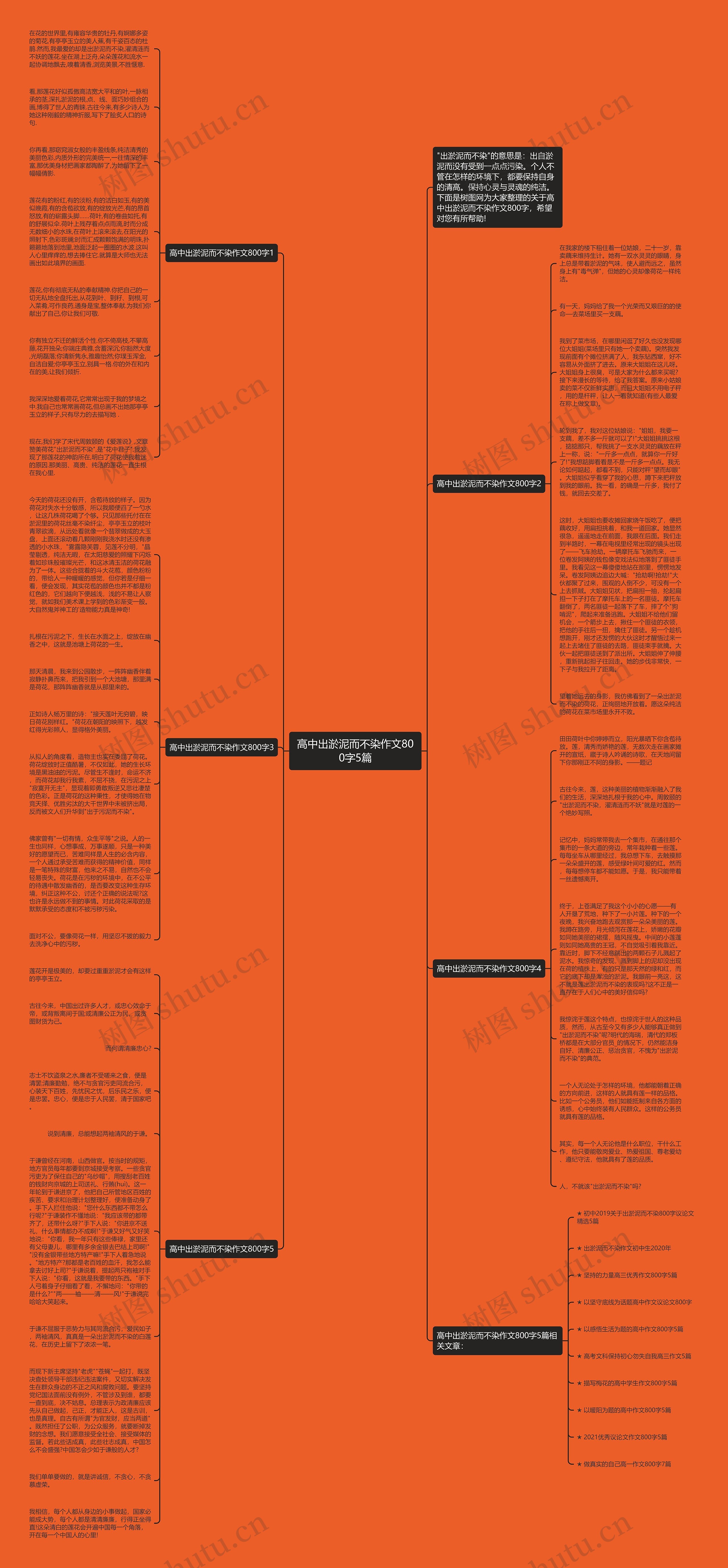 高中出淤泥而不染作文800字5篇思维导图