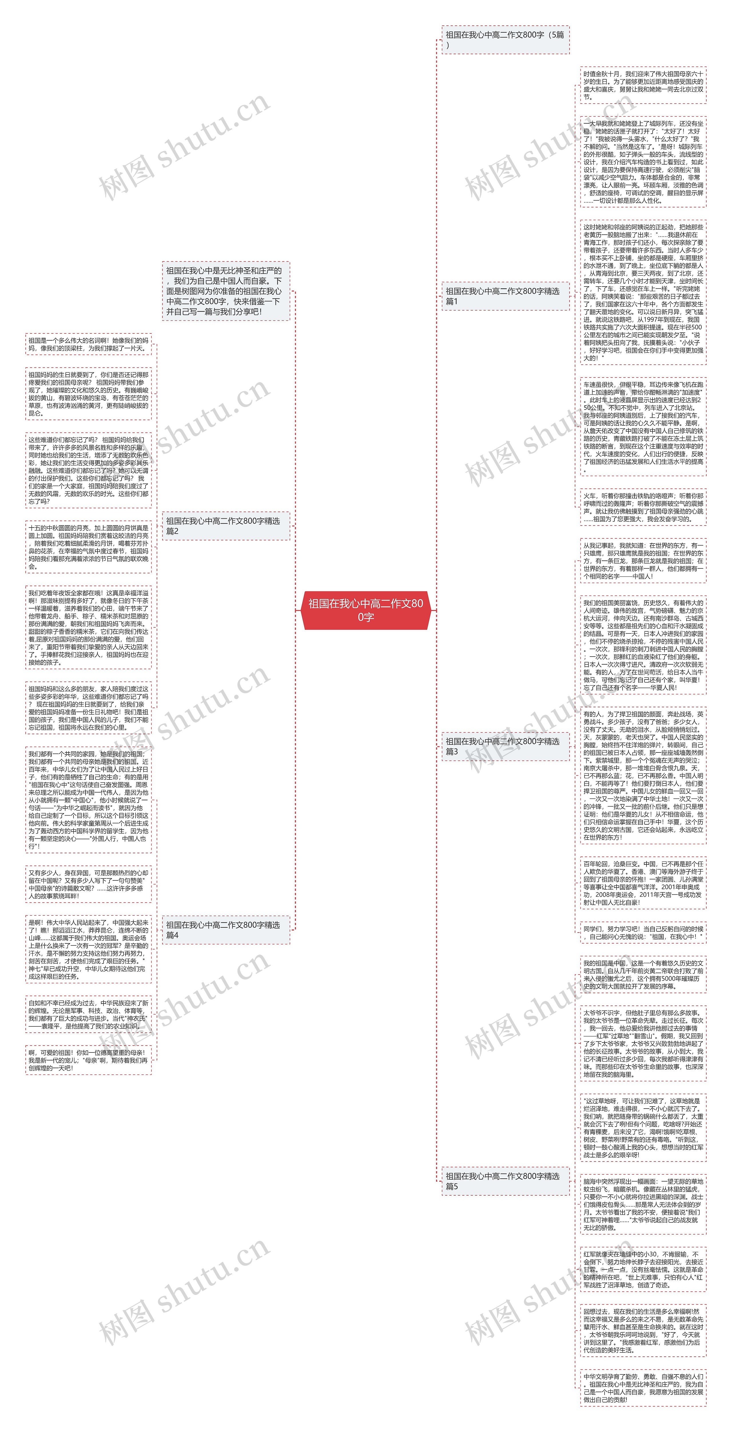 祖国在我心中高二作文800字思维导图