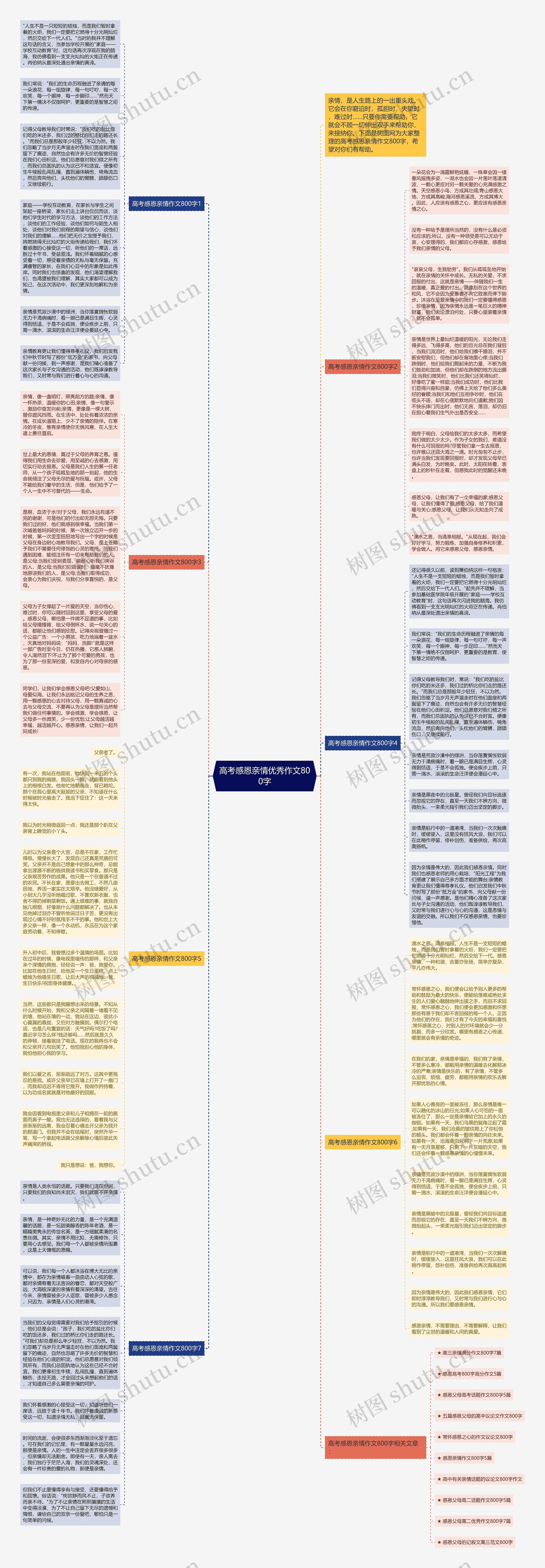 高考感恩亲情优秀作文800字思维导图
