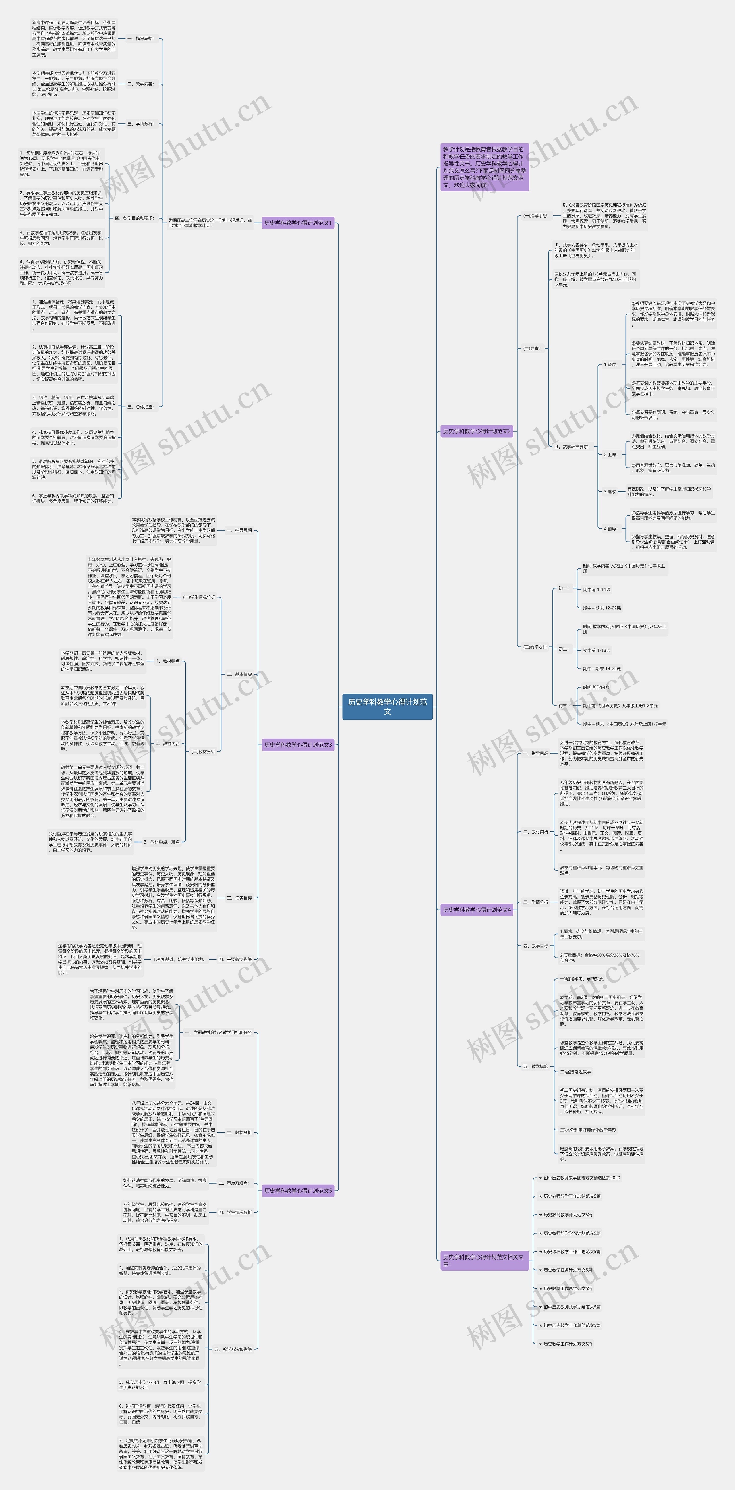 历史学科教学心得计划范文思维导图