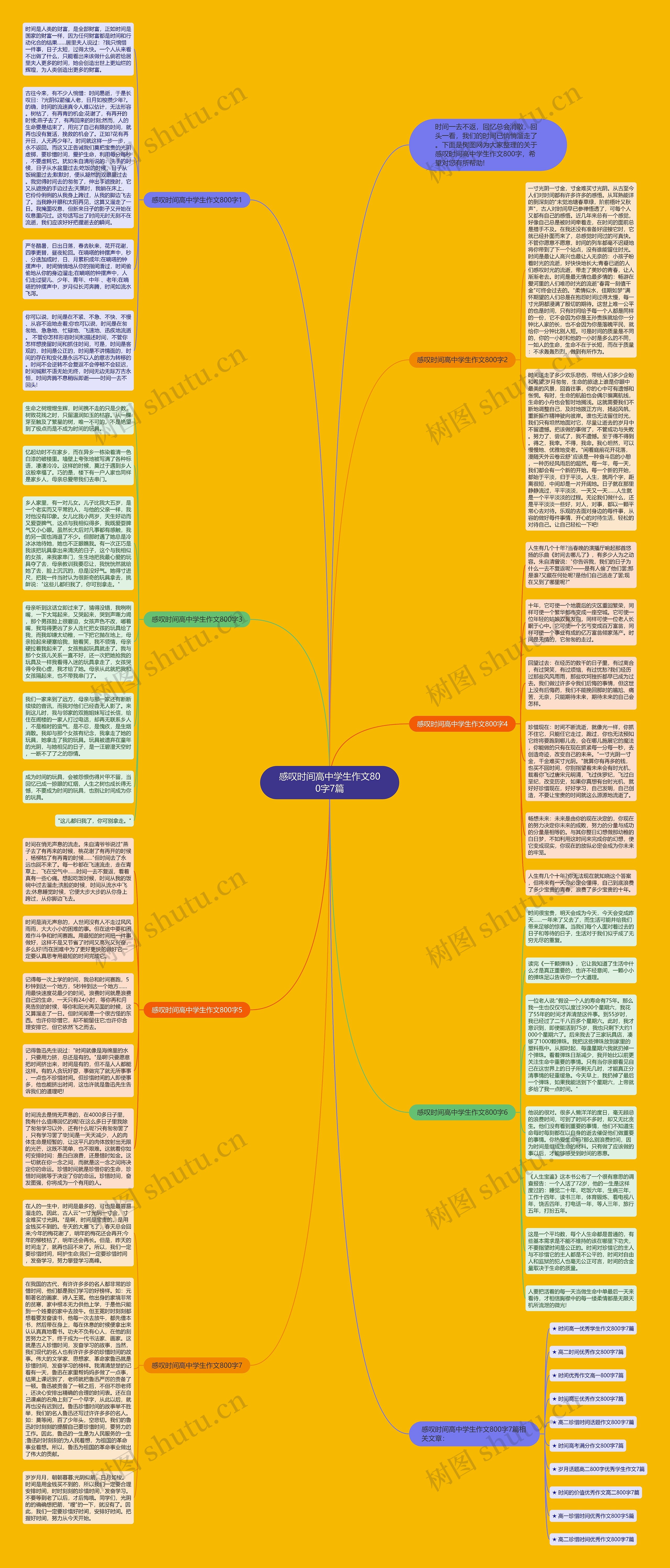 感叹时间高中学生作文800字7篇思维导图