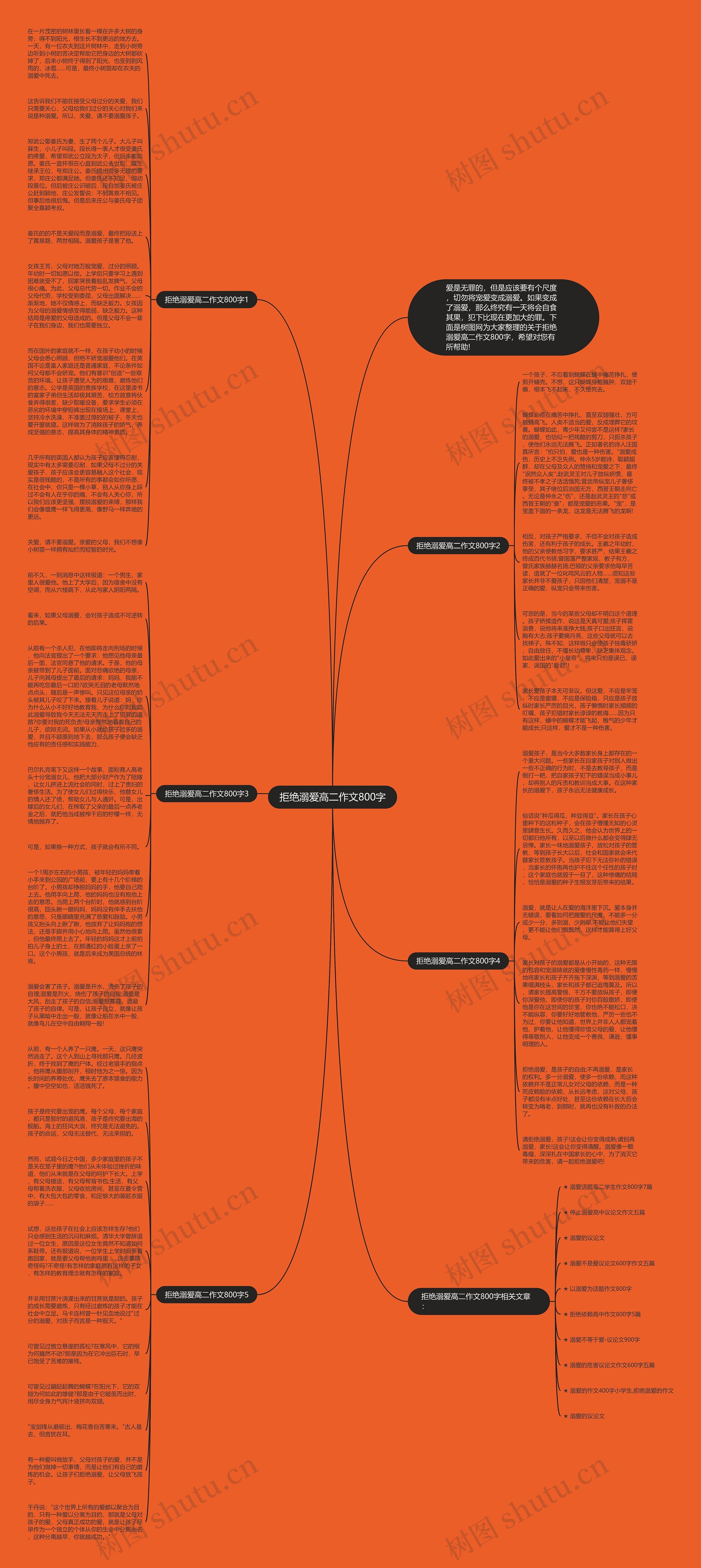 拒绝溺爱高二作文800字思维导图