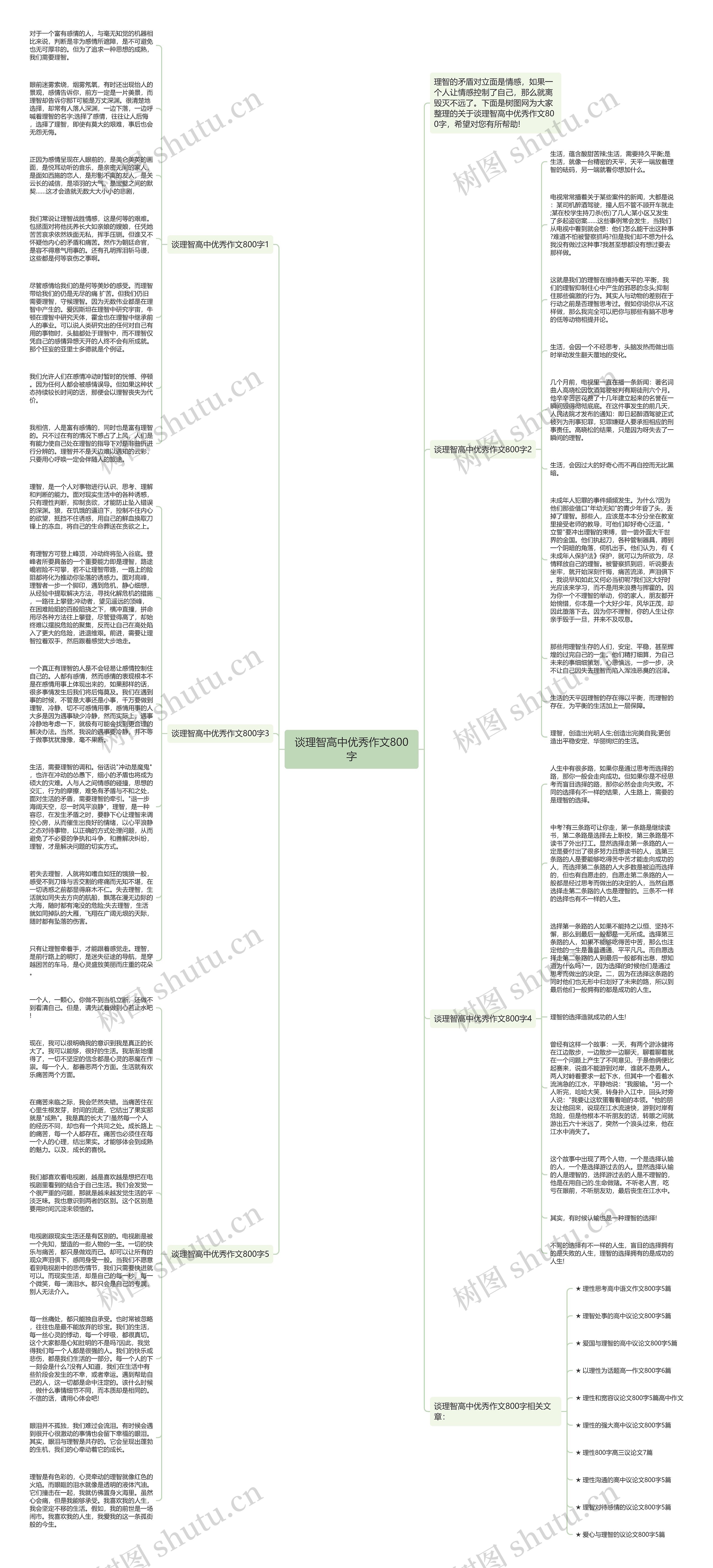谈理智高中优秀作文800字思维导图