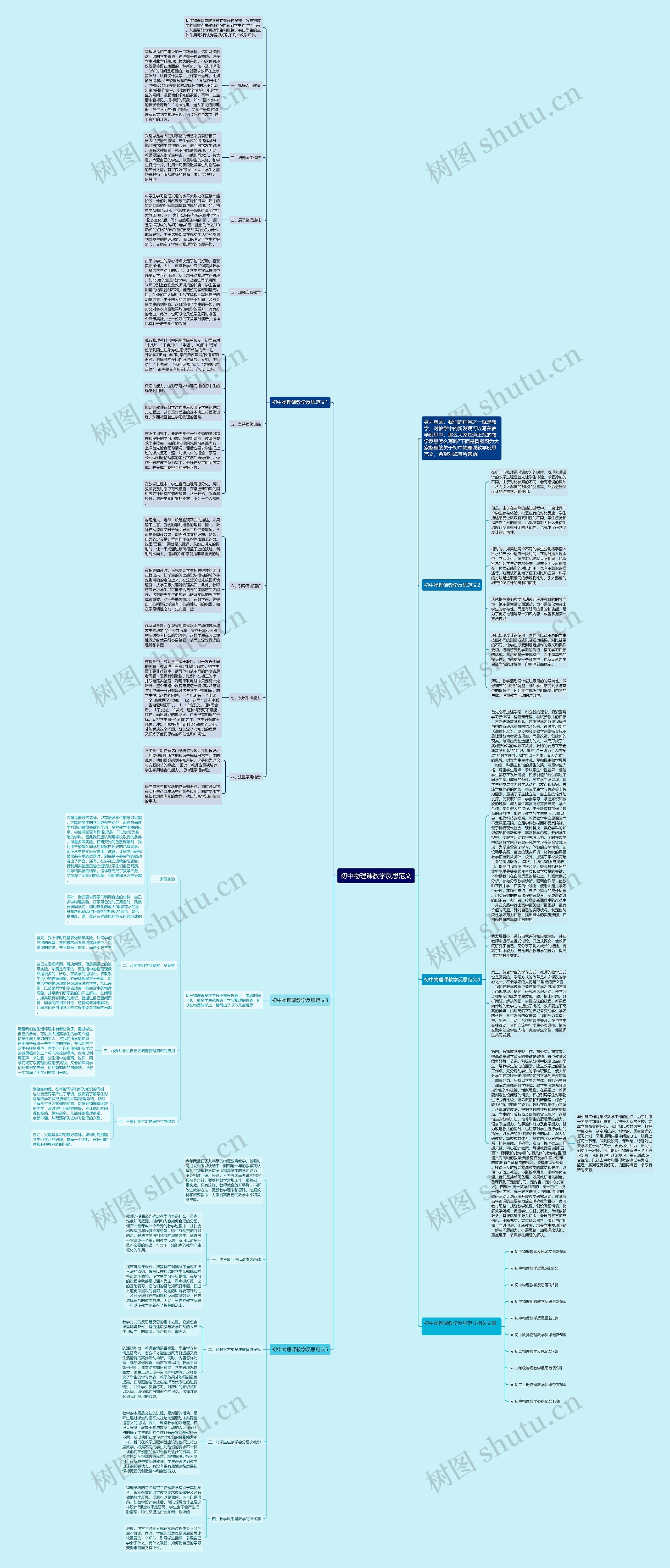 初中物理课教学反思范文思维导图