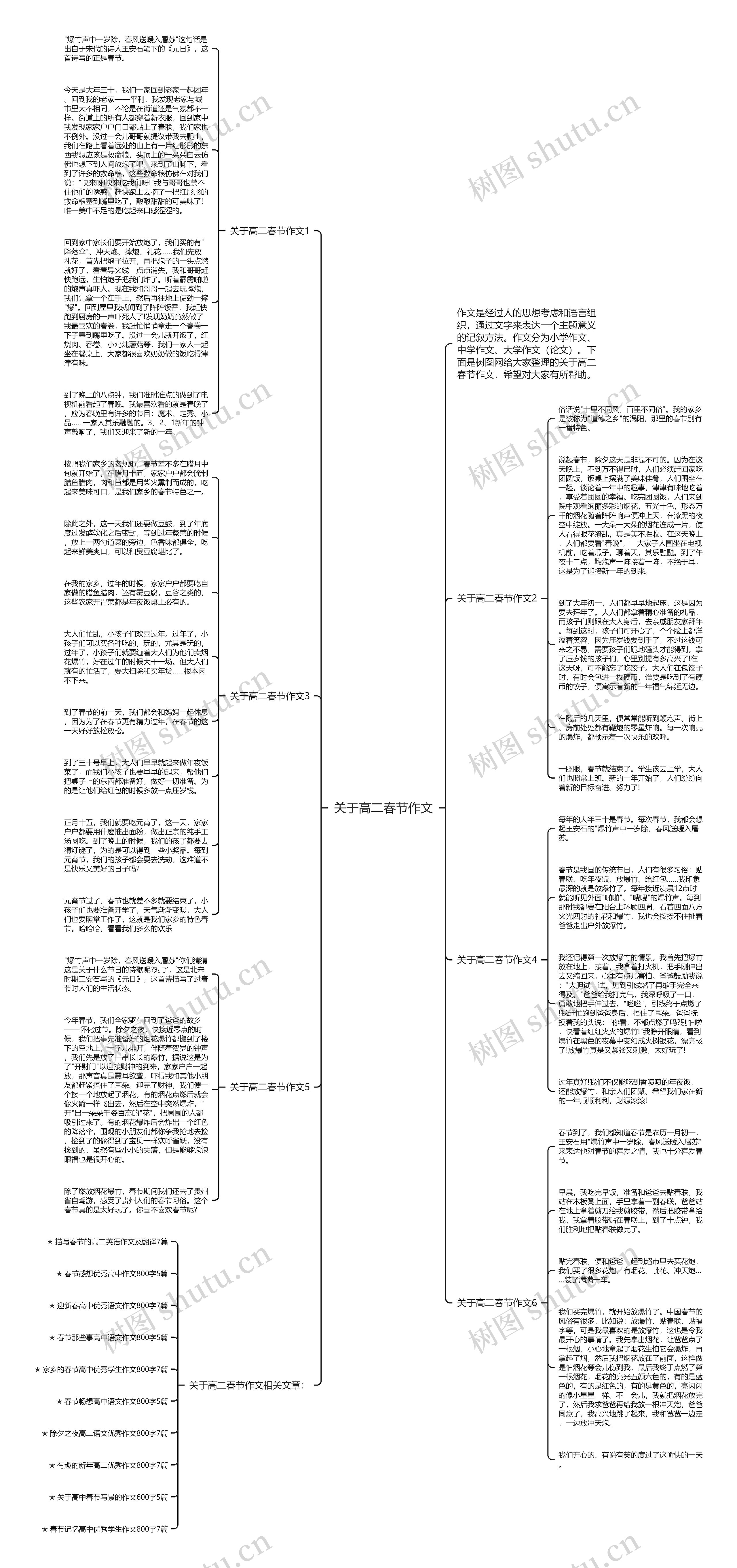 关于高二春节作文思维导图