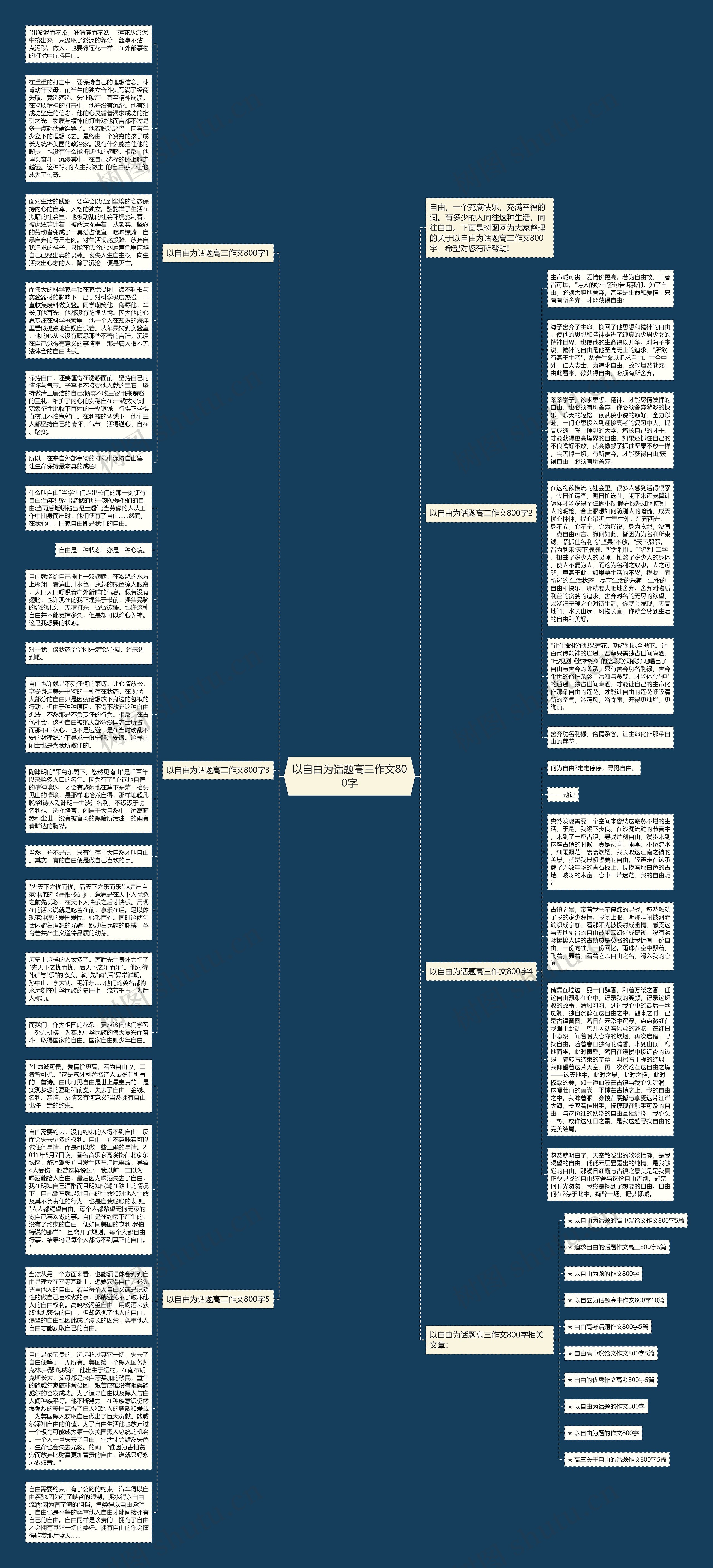 以自由为话题高三作文800字思维导图