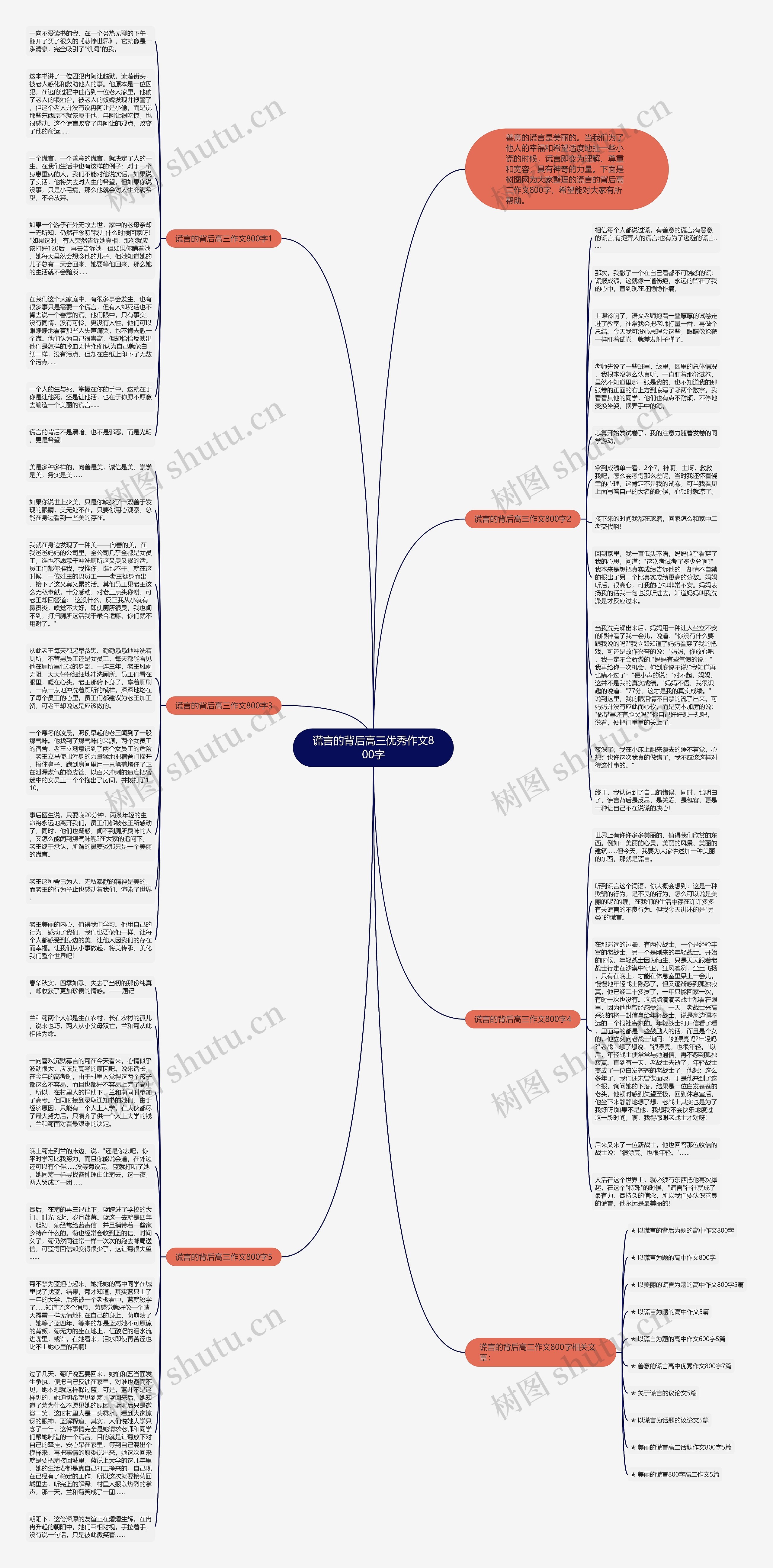谎言的背后高三优秀作文800字思维导图