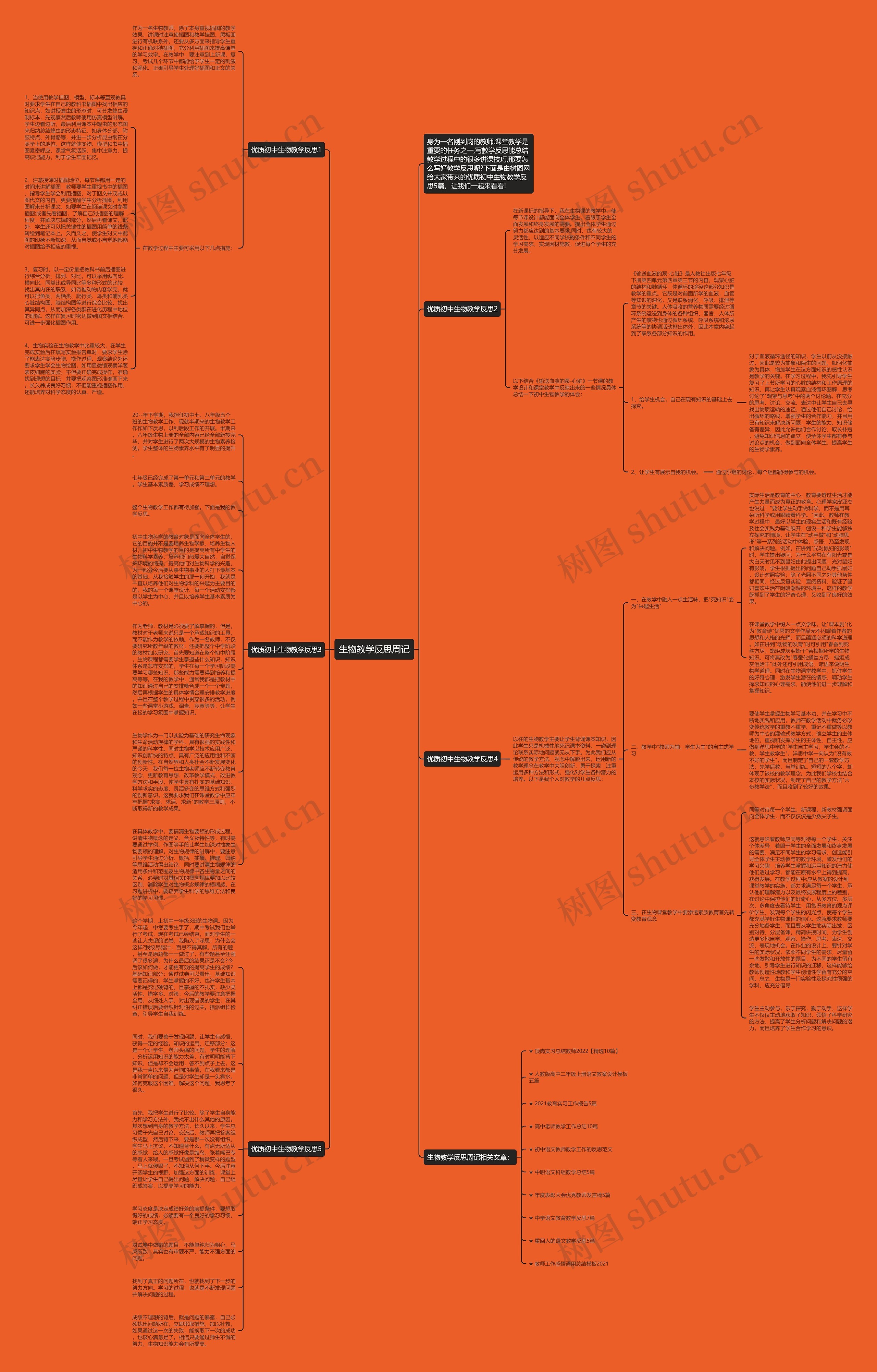 生物教学反思周记思维导图