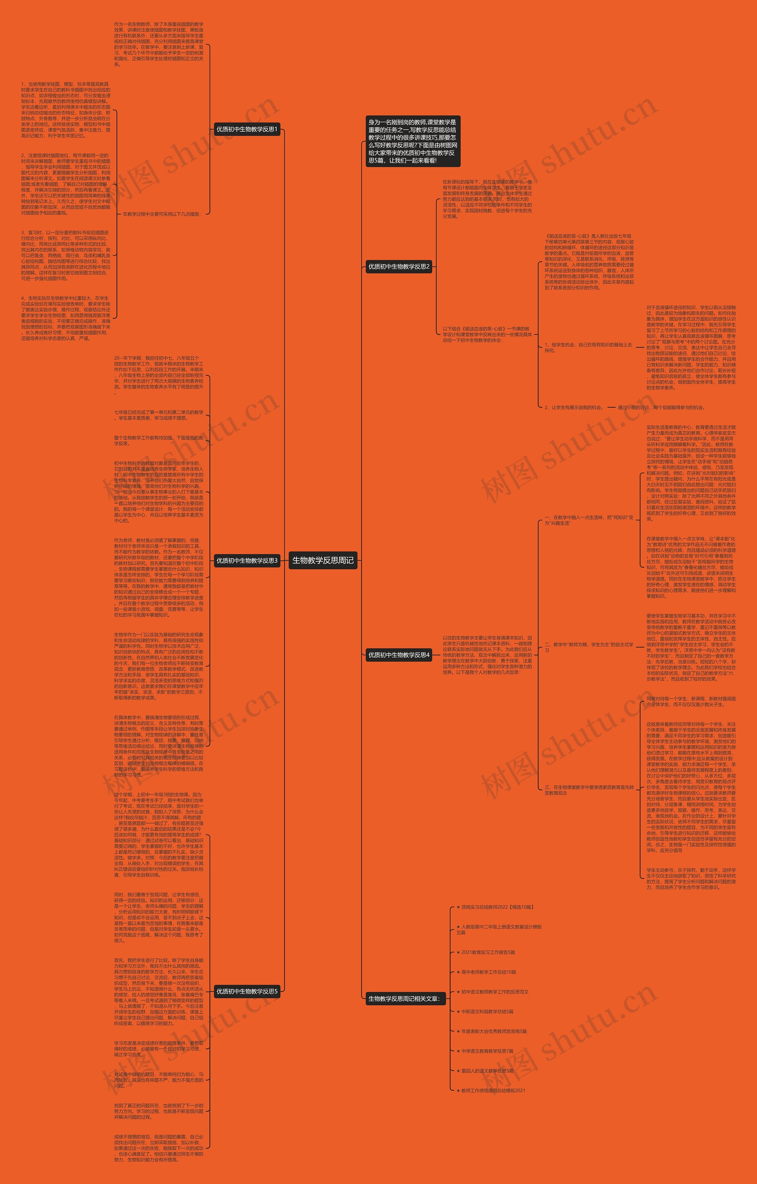 生物教学反思周记思维导图高清图 生物教学反思周记思维导图