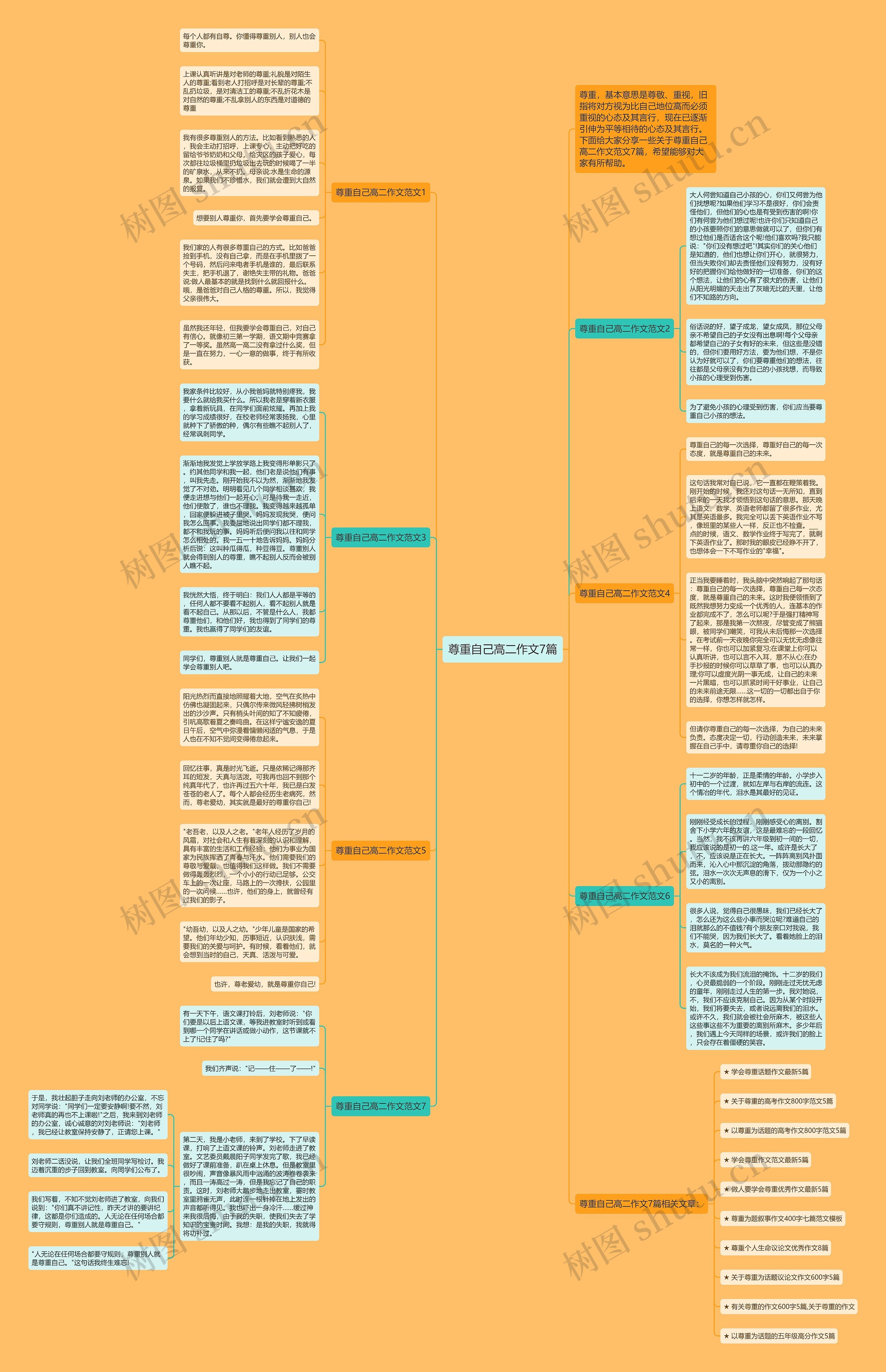 尊重自己高二作文7篇思维导图