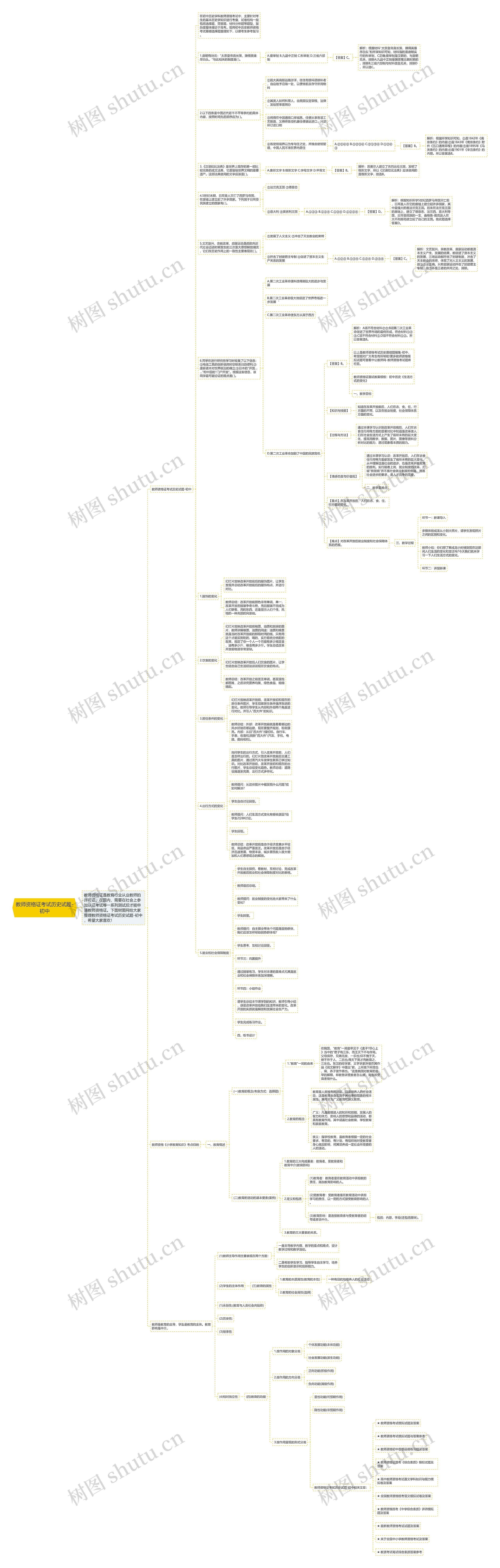 教师资格证考试历史试题-初中思维导图