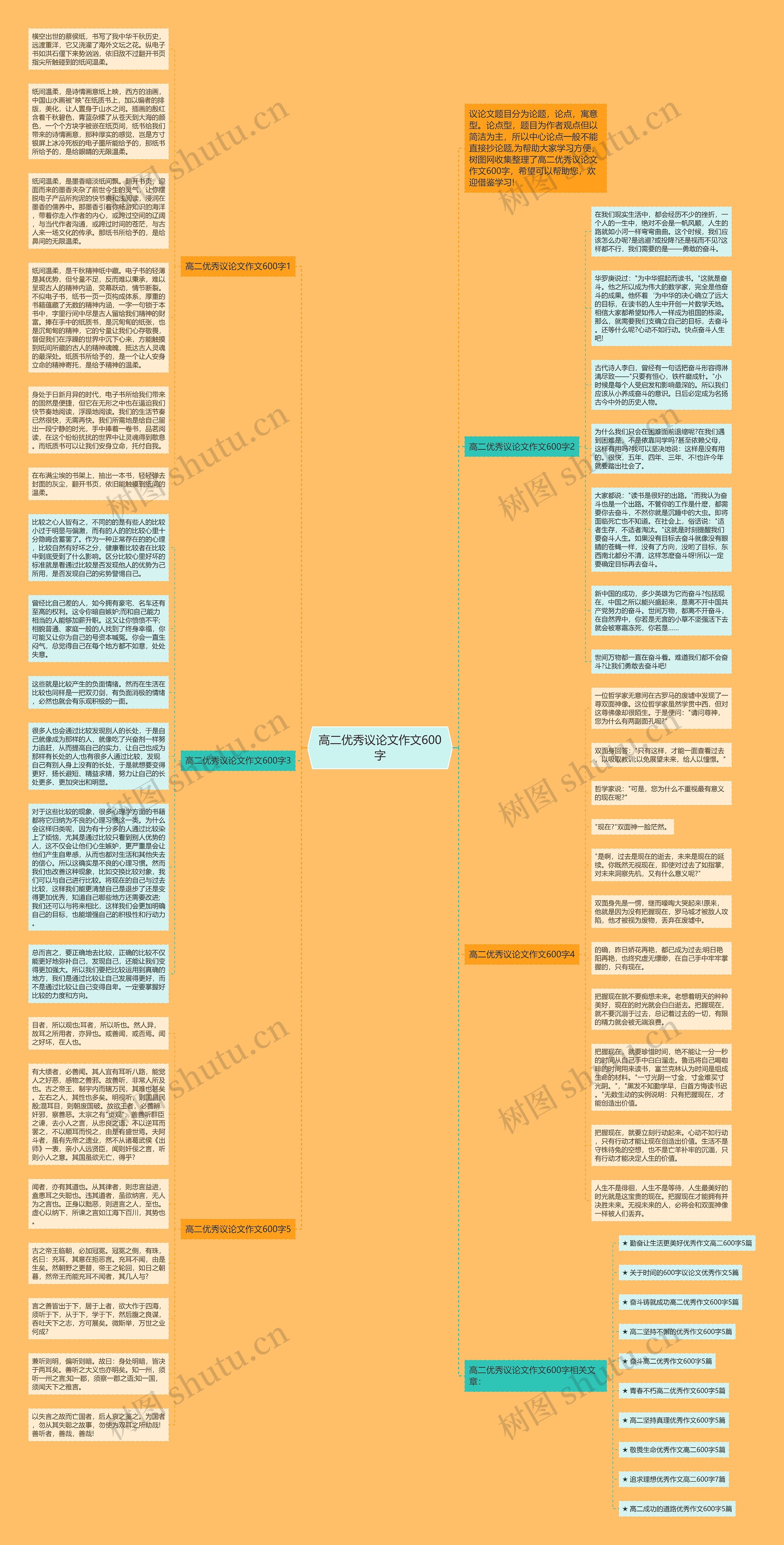 高二优秀议论文作文600字思维导图