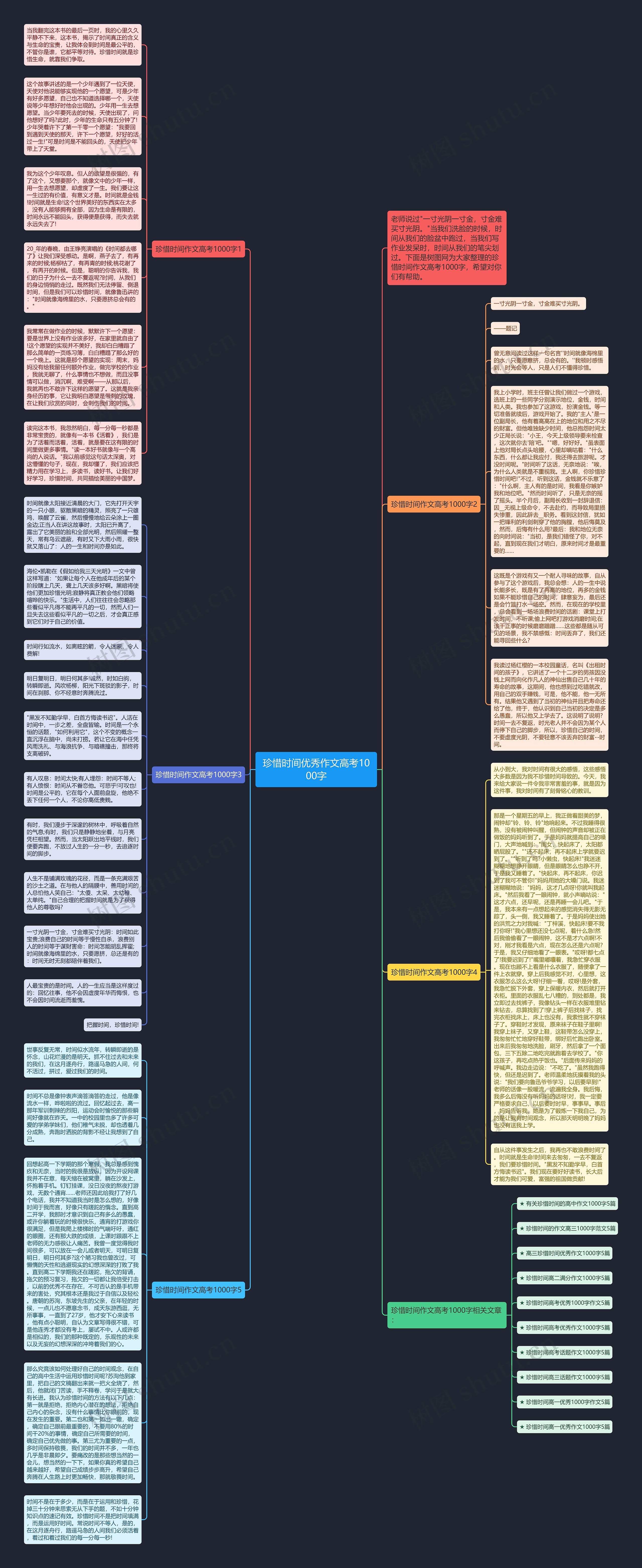 珍惜时间优秀作文高考1000字思维导图