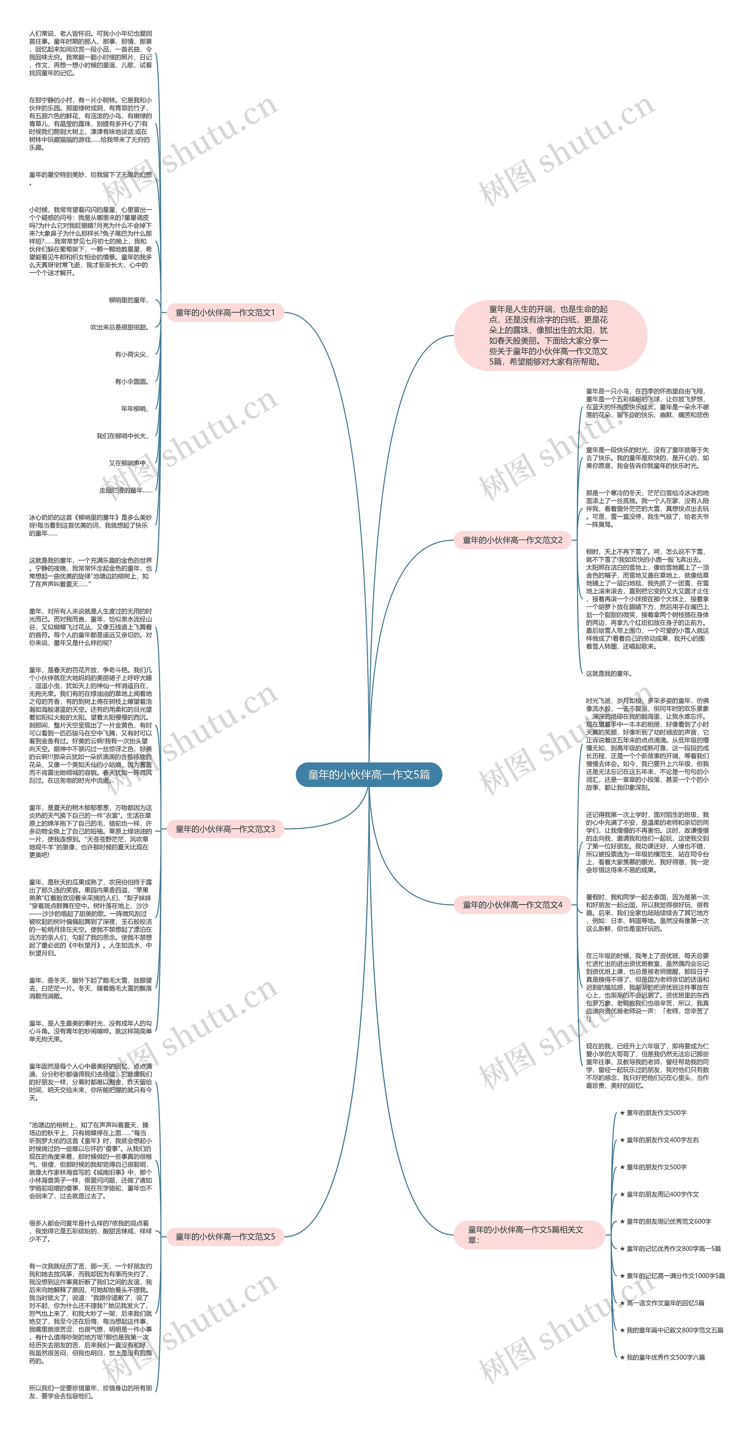 童年的小伙伴高一作文5篇思维导图