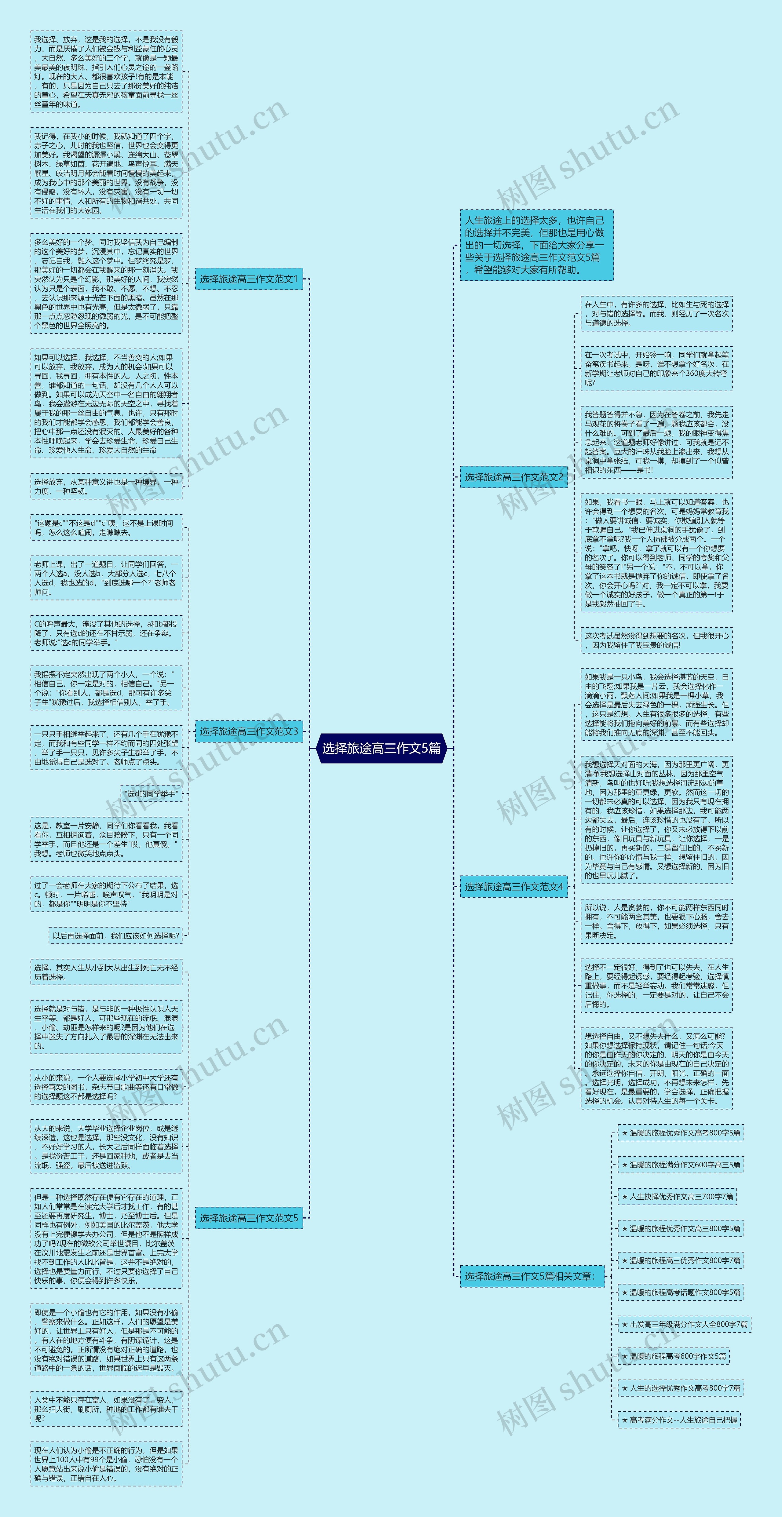 选择旅途高三作文5篇思维导图