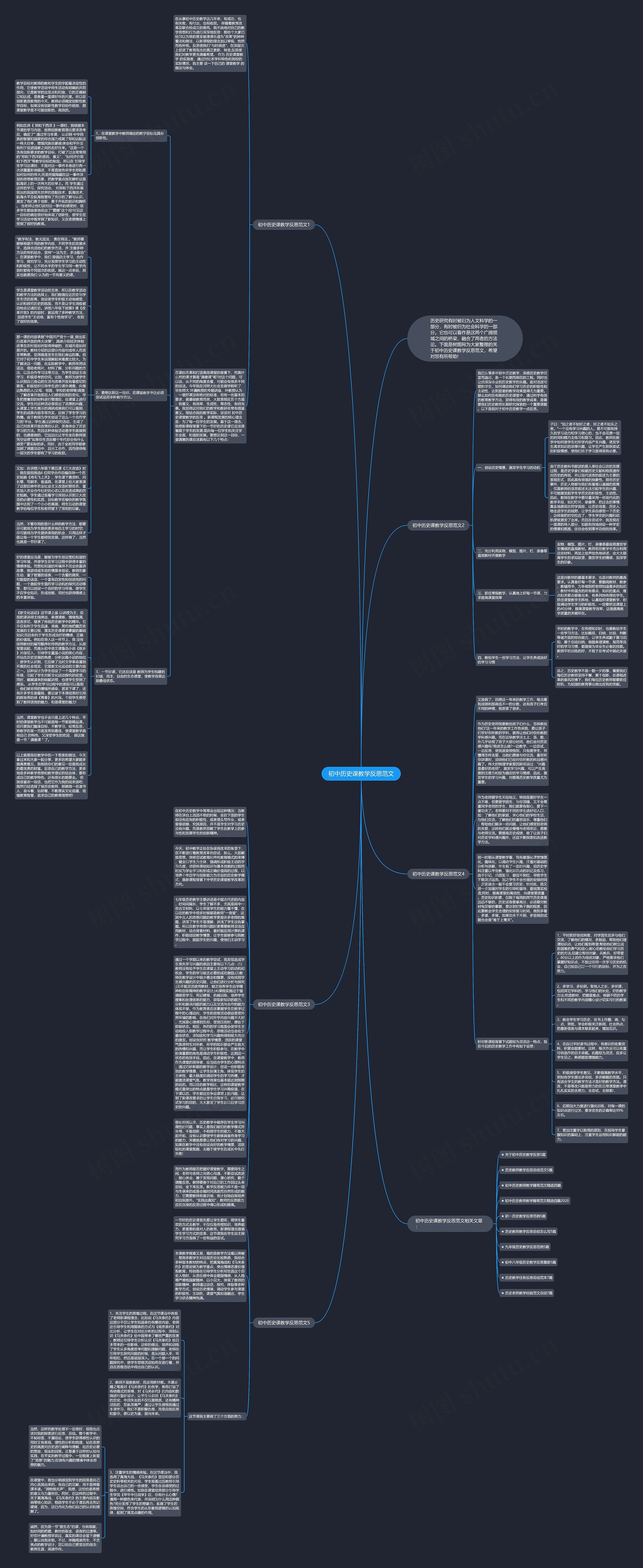 初中历史课教学反思范文思维导图
