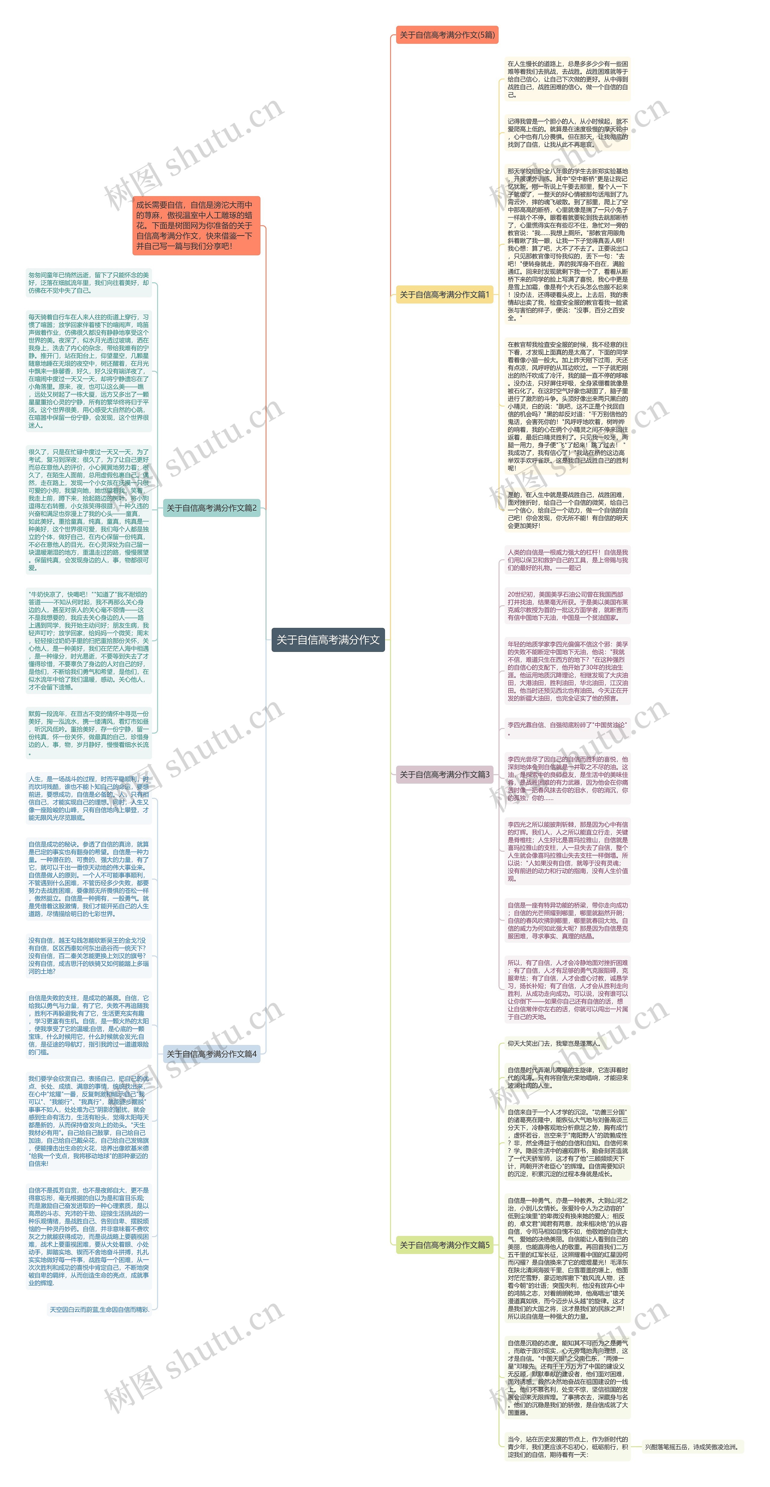 关于自信高考满分作文思维导图