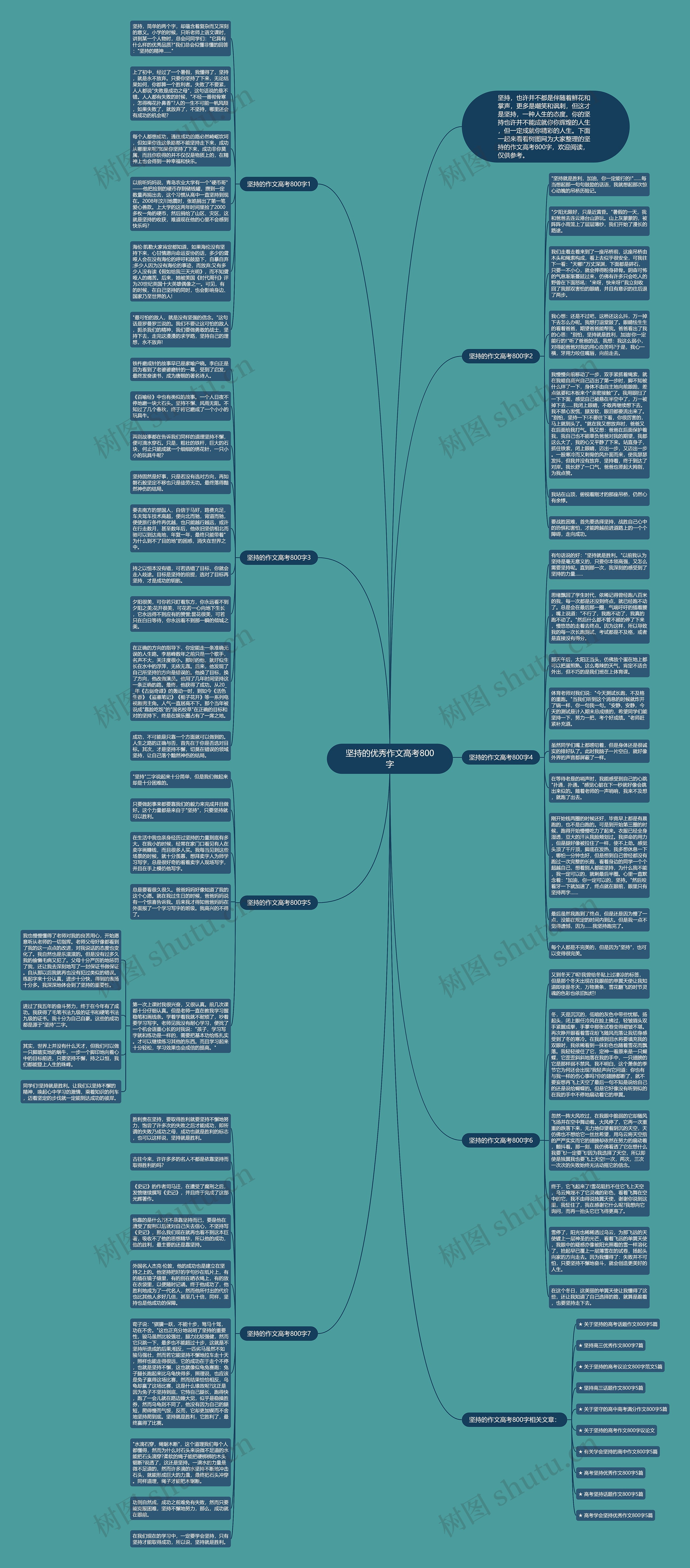 坚持的优秀作文高考800字思维导图