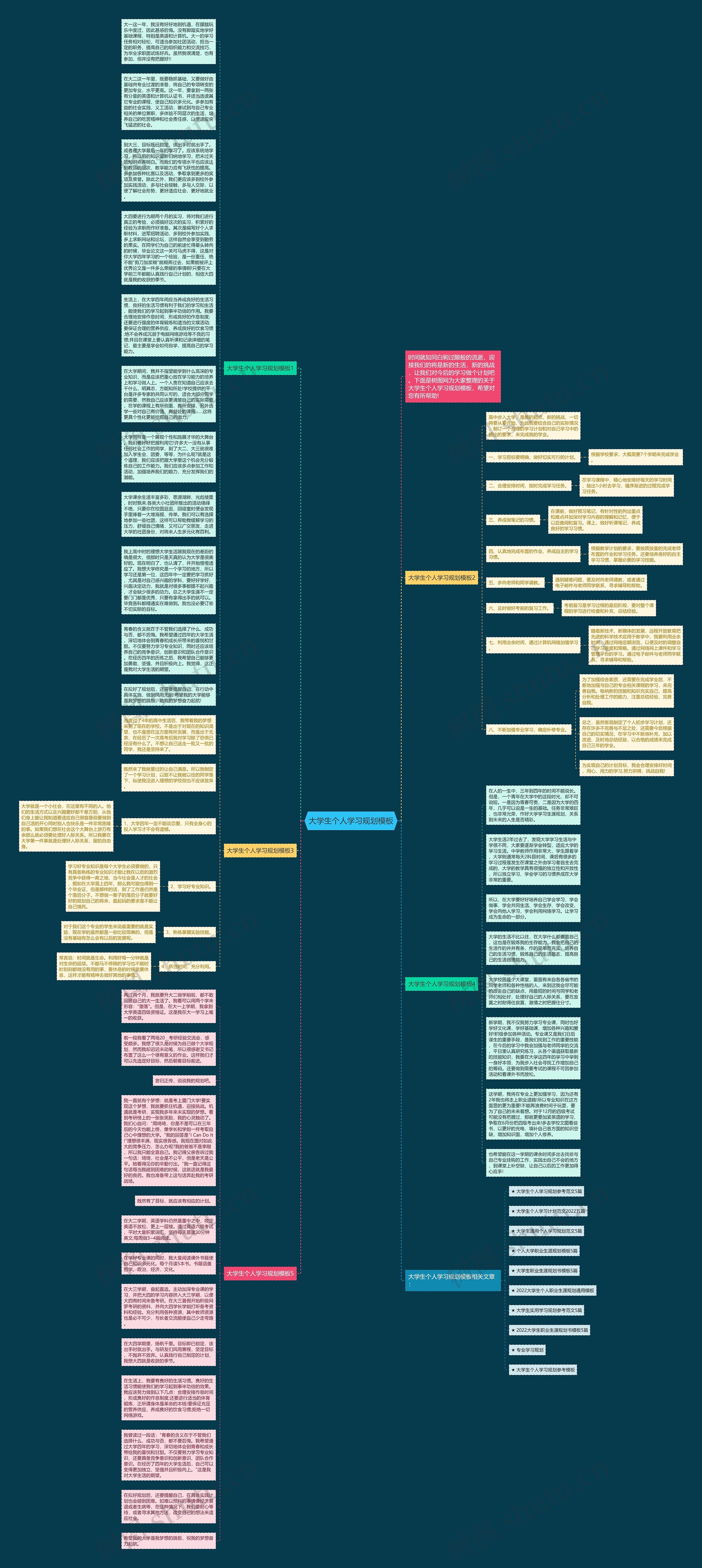 大学生个人学习规划思维导图