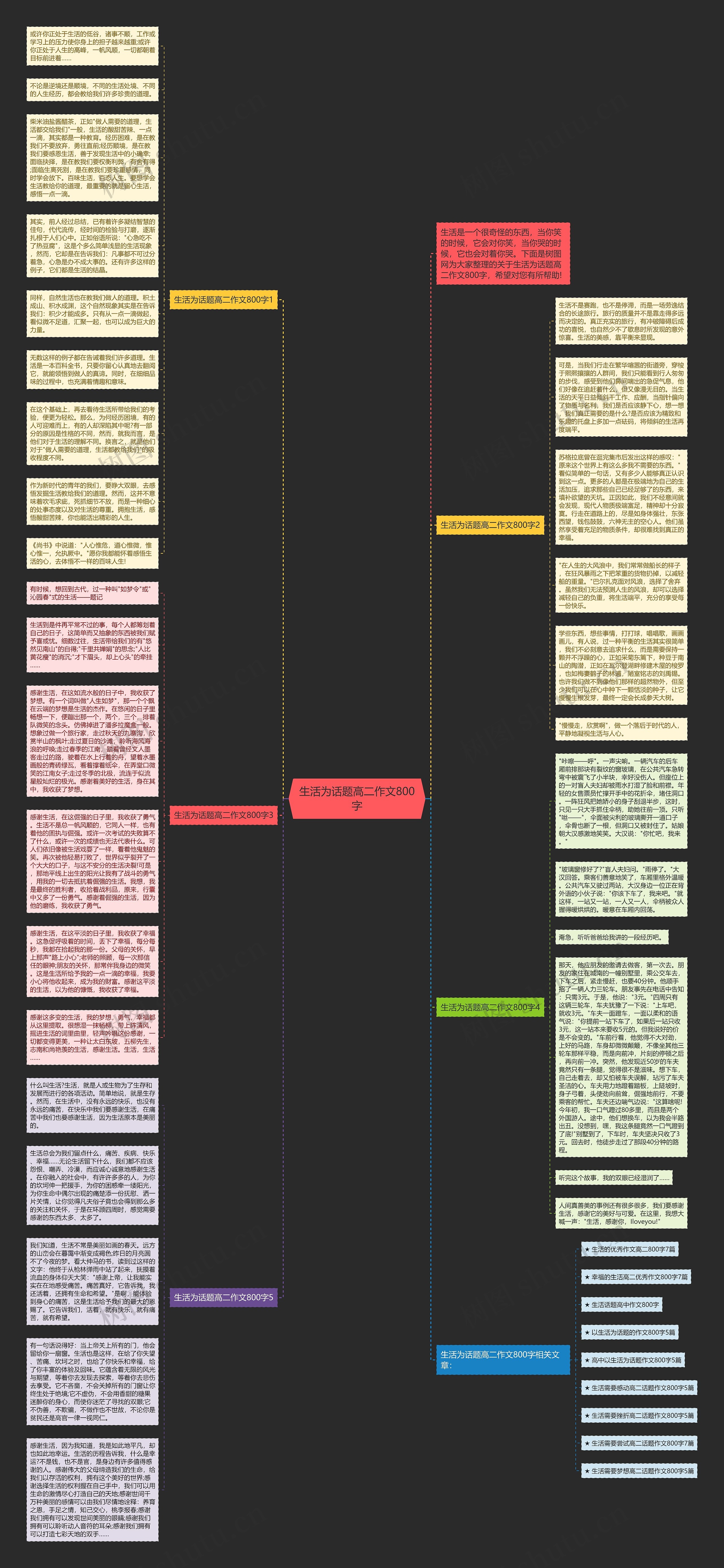 生活为话题高二作文800字思维导图