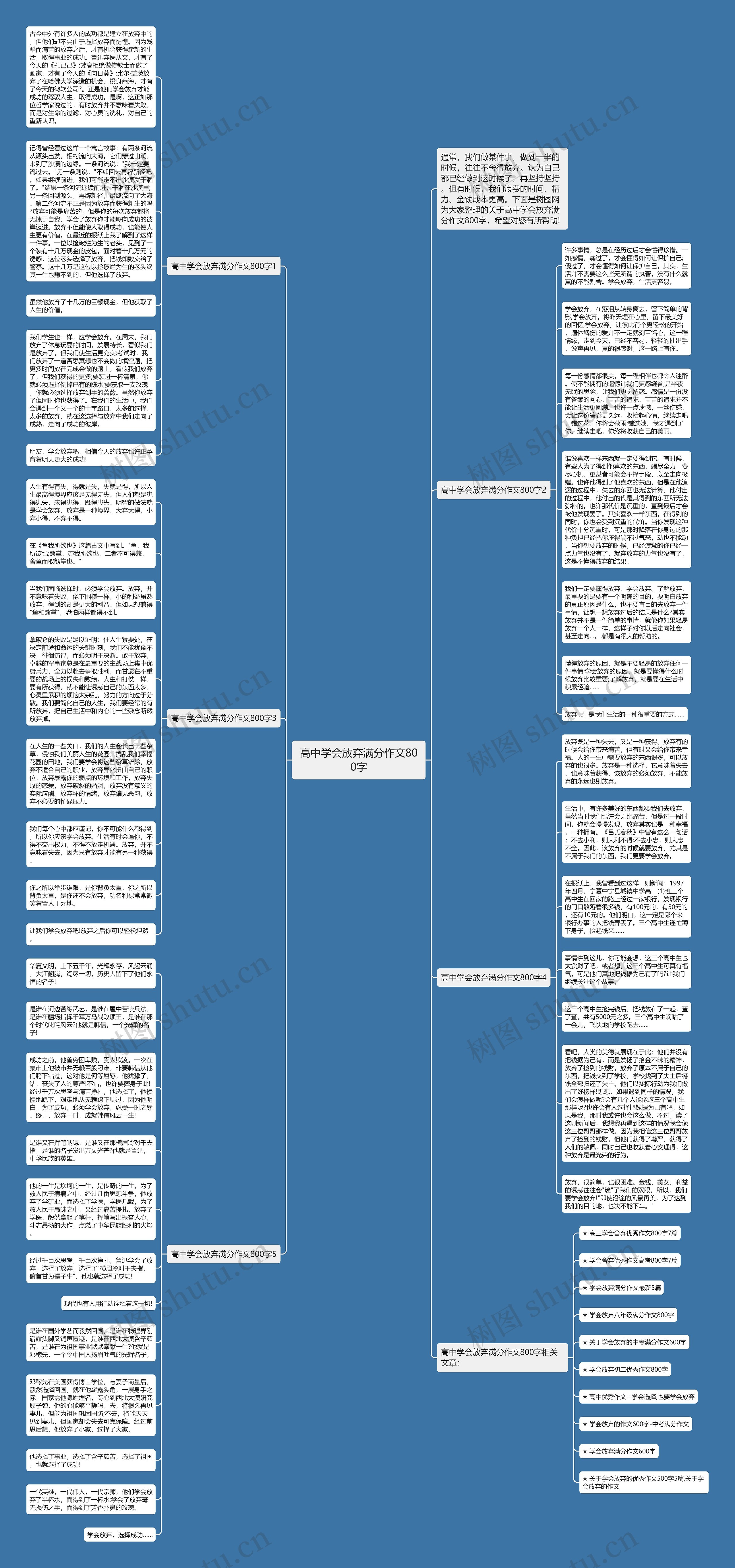 高中学会放弃满分作文800字思维导图