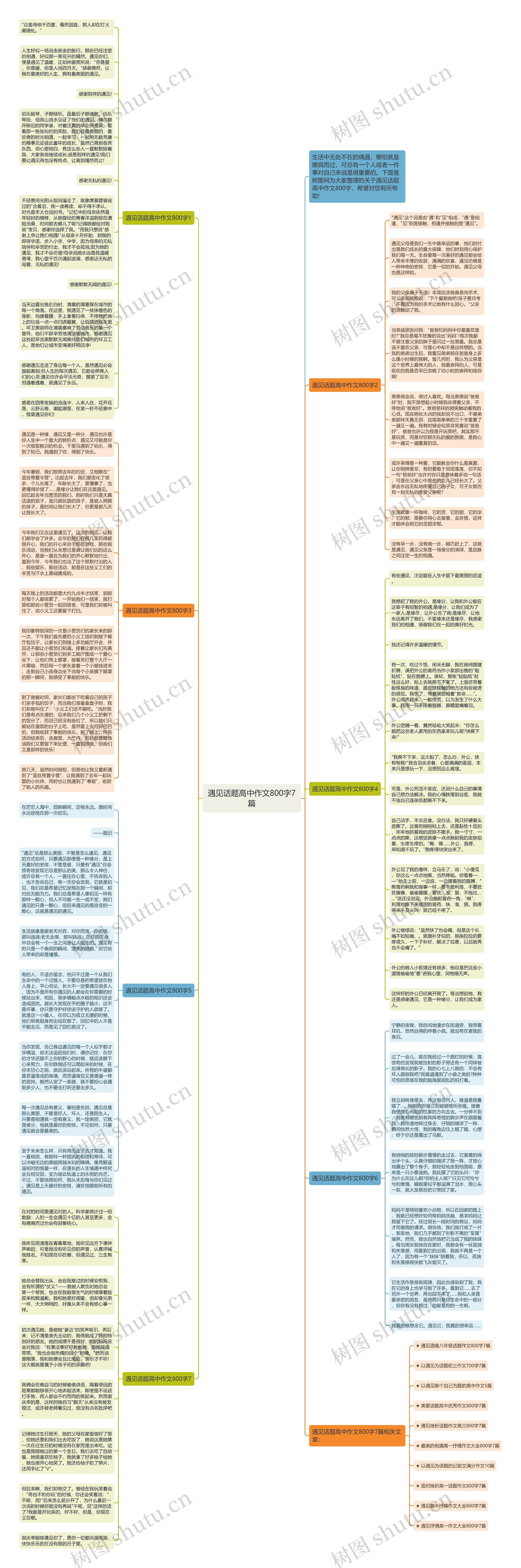 遇见话题高中作文800字7篇思维导图