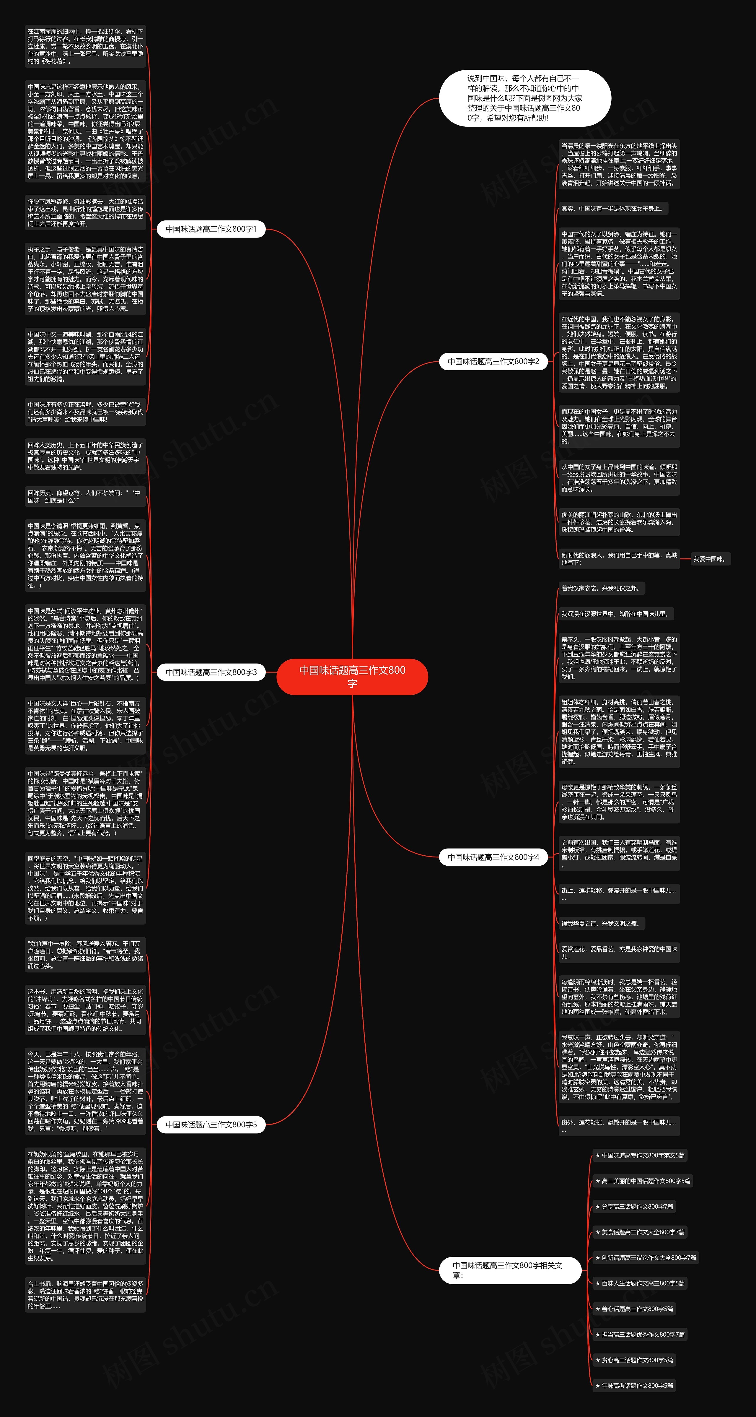 中国味话题高三作文800字思维导图