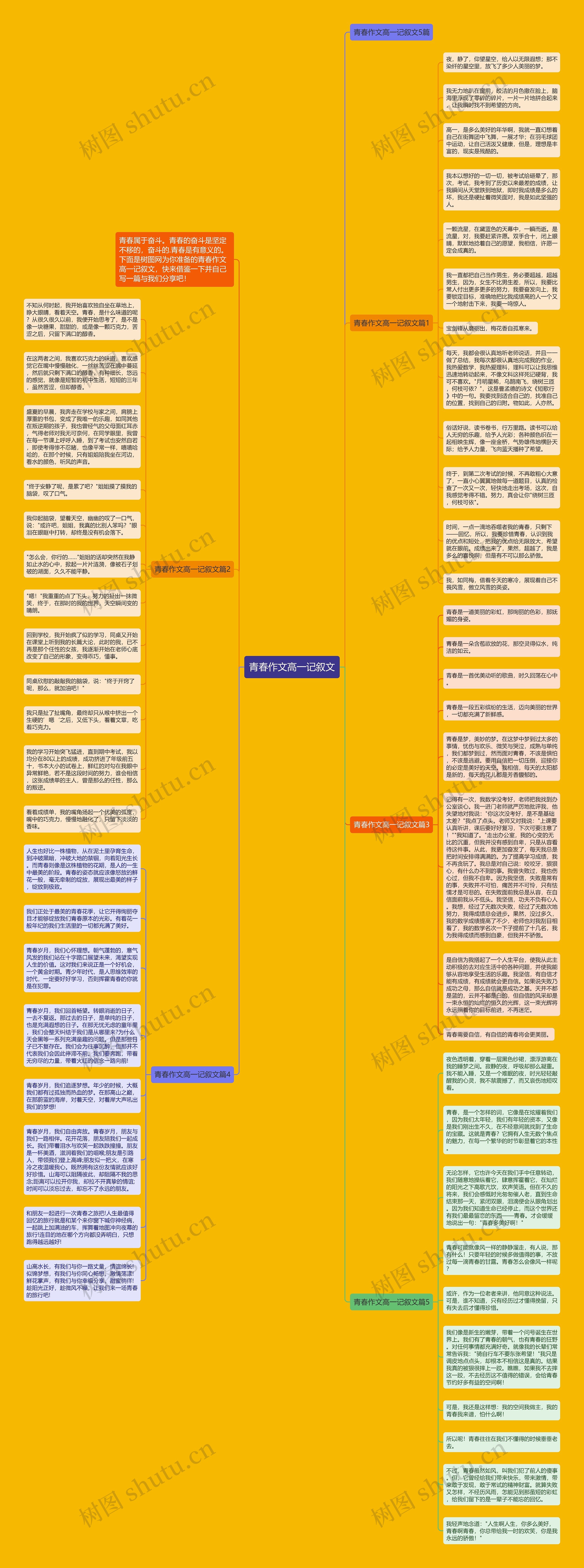 青春作文高一记叙文思维导图