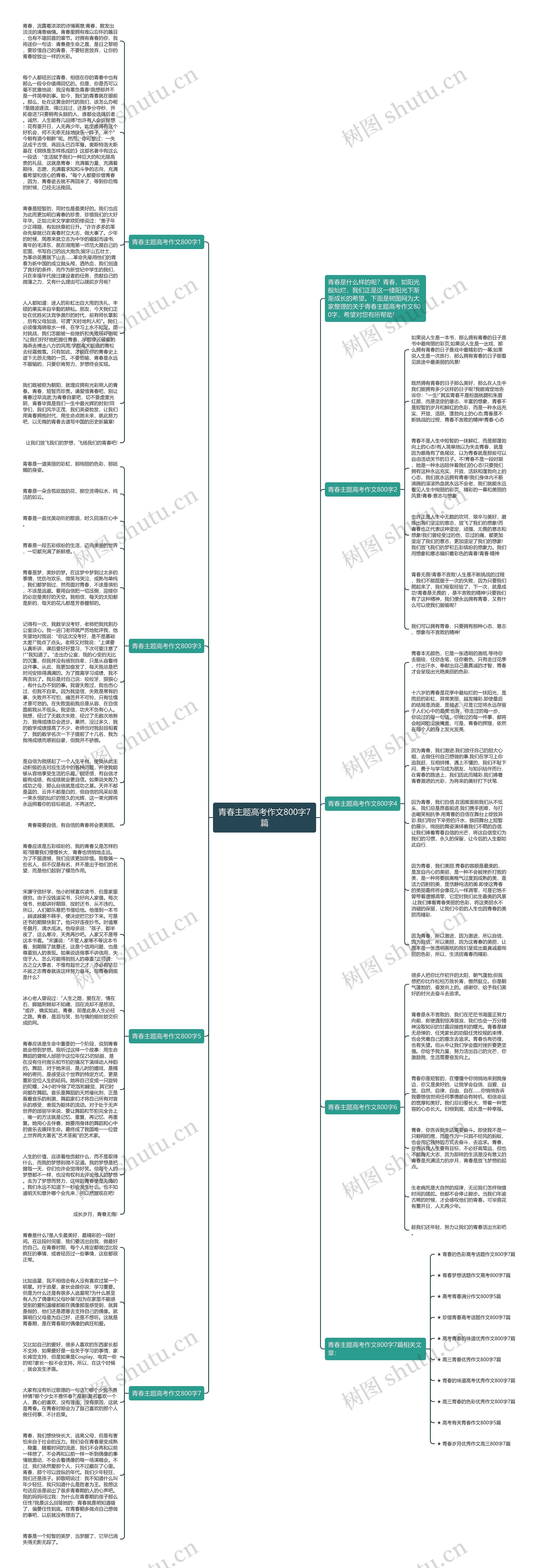 青春主题高考作文800字7篇思维导图