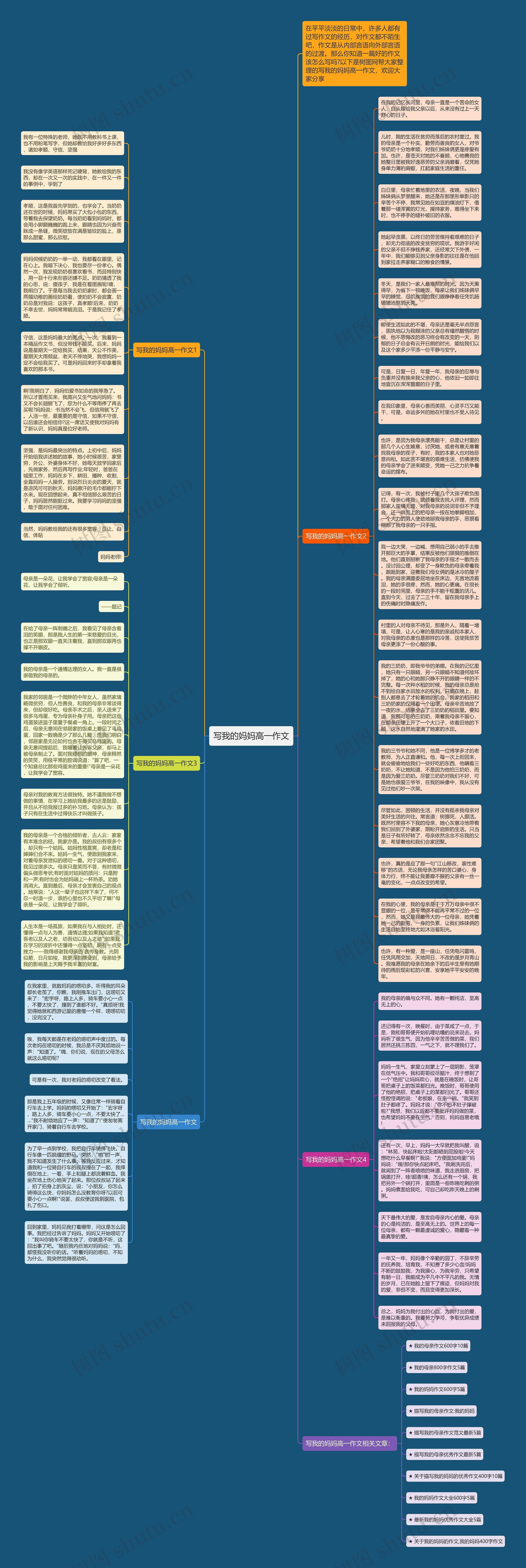 写我的妈妈高一作文思维导图